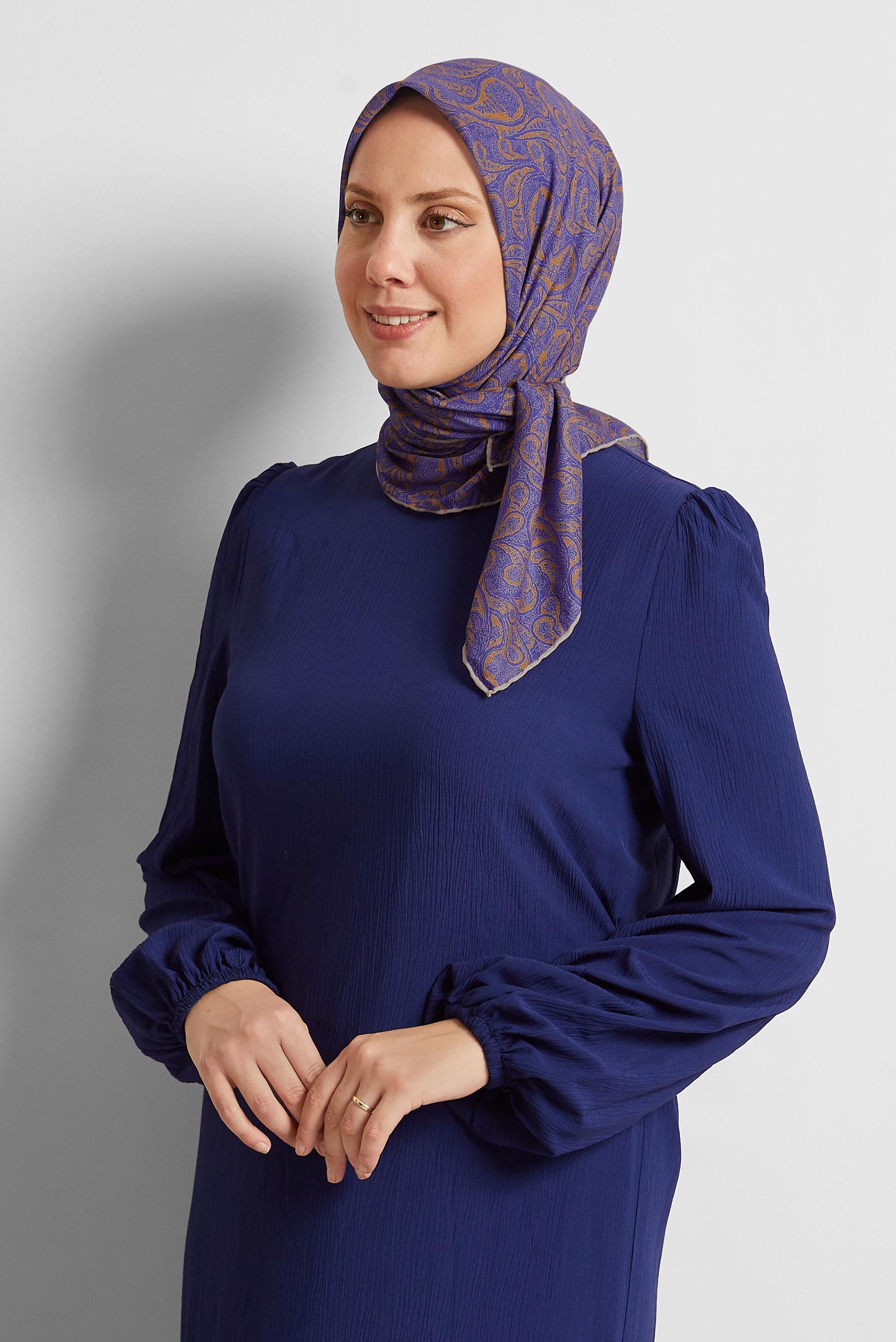 Tesettür giyim TABA ALVİNA DESENLİ EŞARP 8558