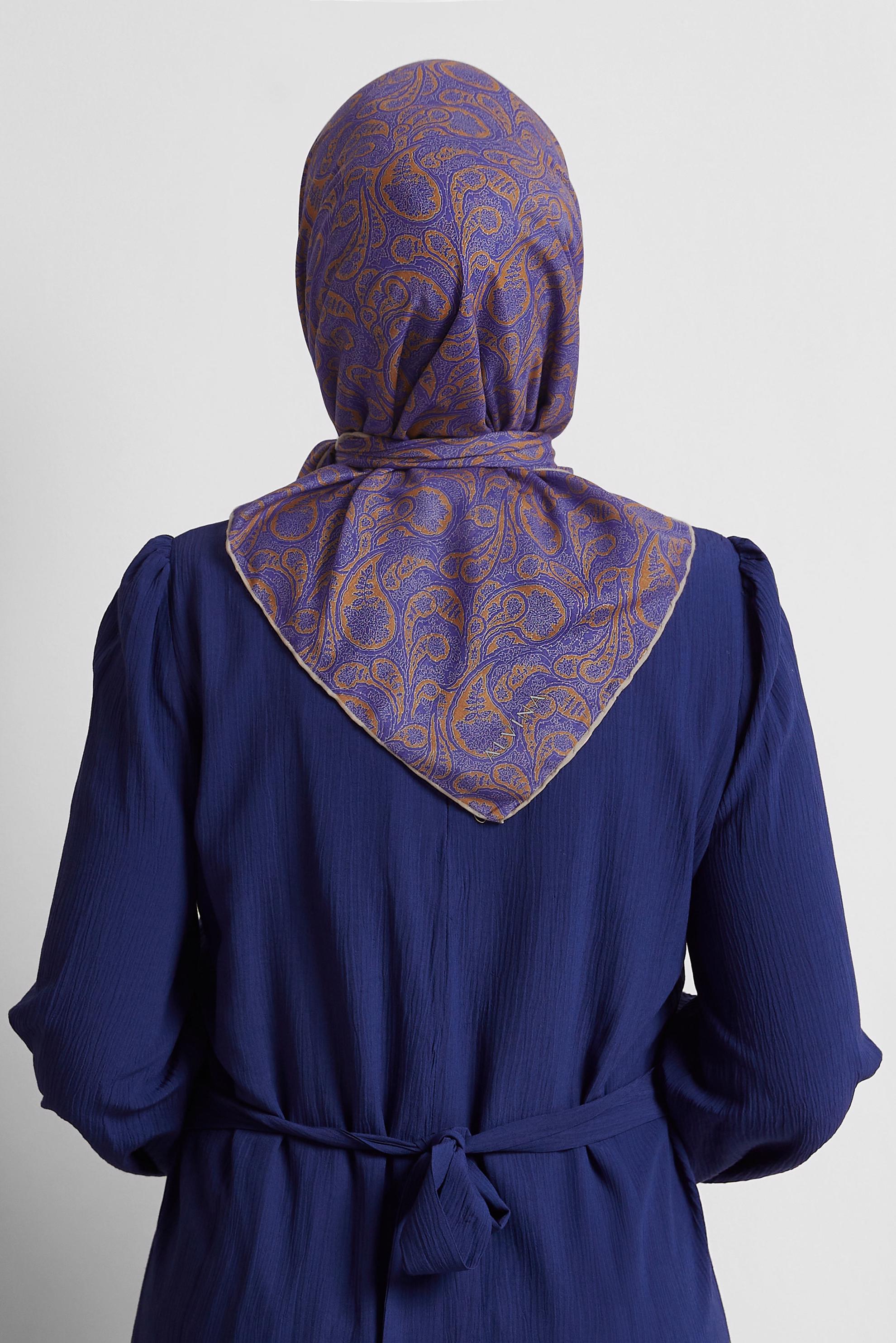 Tesettür giyim TABA ALVİNA DESENLİ EŞARP 8558