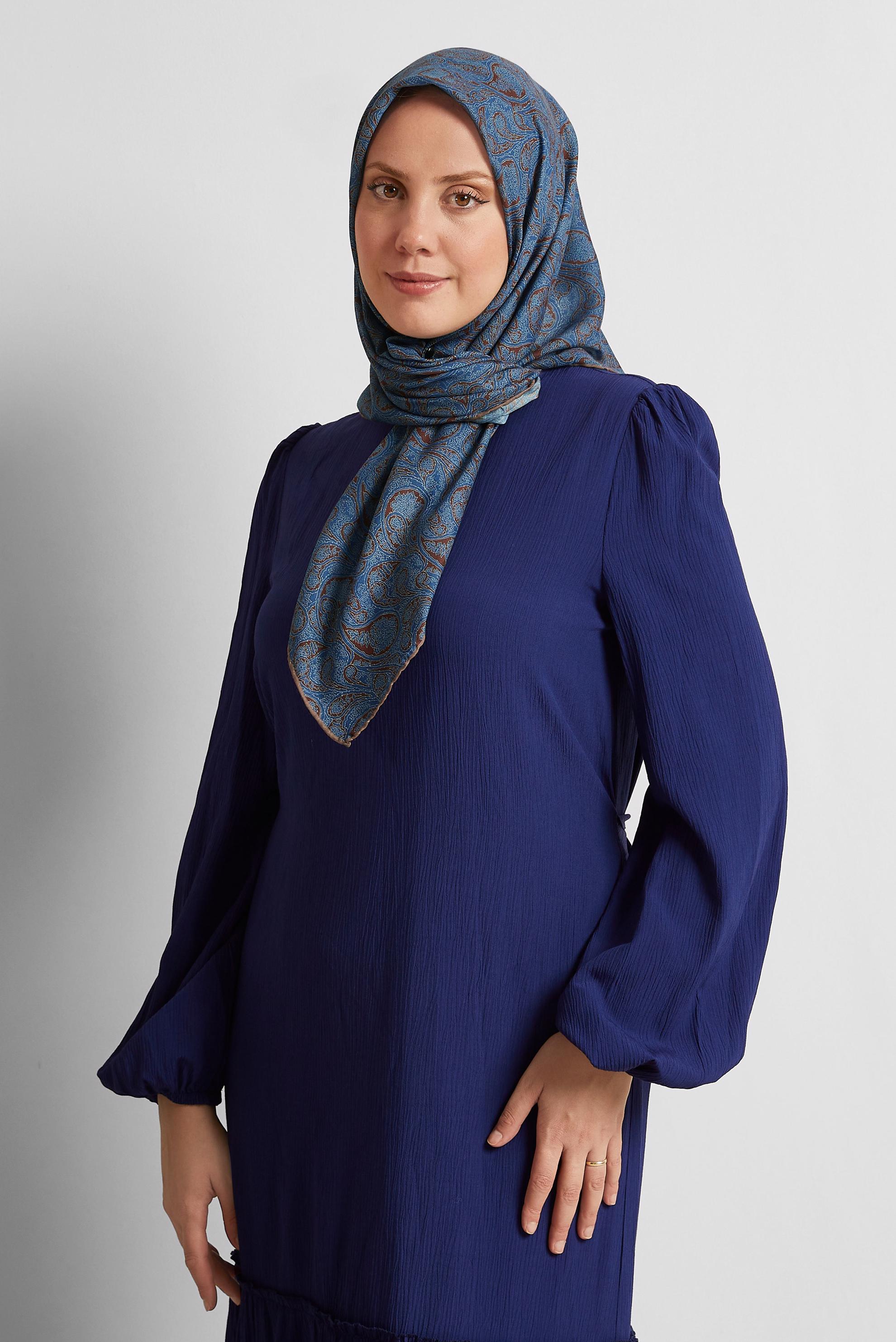 Vêtements hijab BLEU MARINE ÉCHARPE À MOTIFS ALVINA 8558