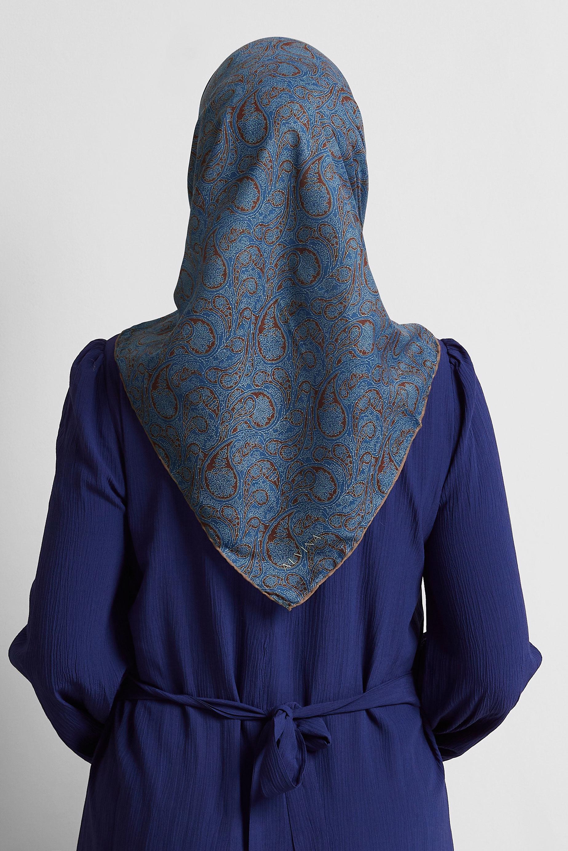 Vêtements hijab BLEU MARINE ÉCHARPE À MOTIFS ALVINA 8558