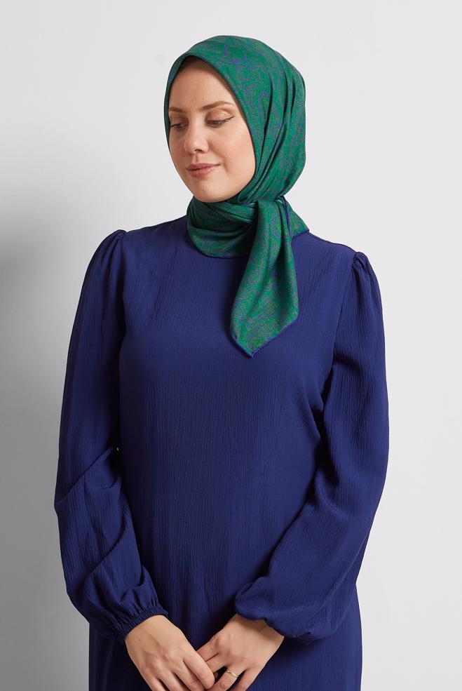 Hijab clothing GREEN ALVINA PATTERNED SCARF 8558 - ALVİNA