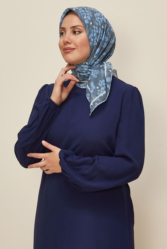 Tesettür giyim GRİ ALVİNA NATUREL ÇİÇEK DESENLİ EŞARP 8559 - ALVİNA