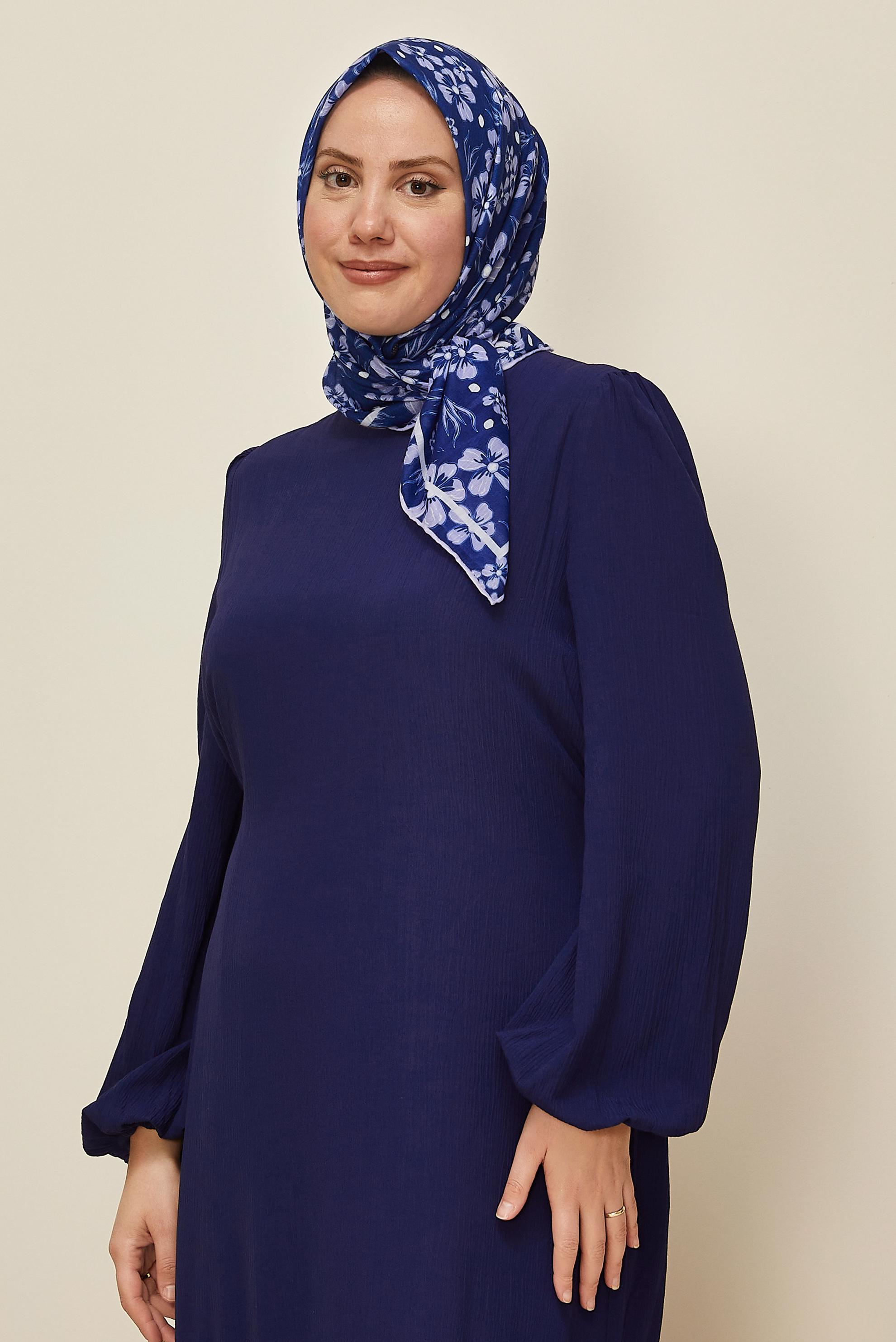 Tesettür giyim MOR ALVİNA NATUREL ÇİÇEK DESENLİ EŞARP 8559