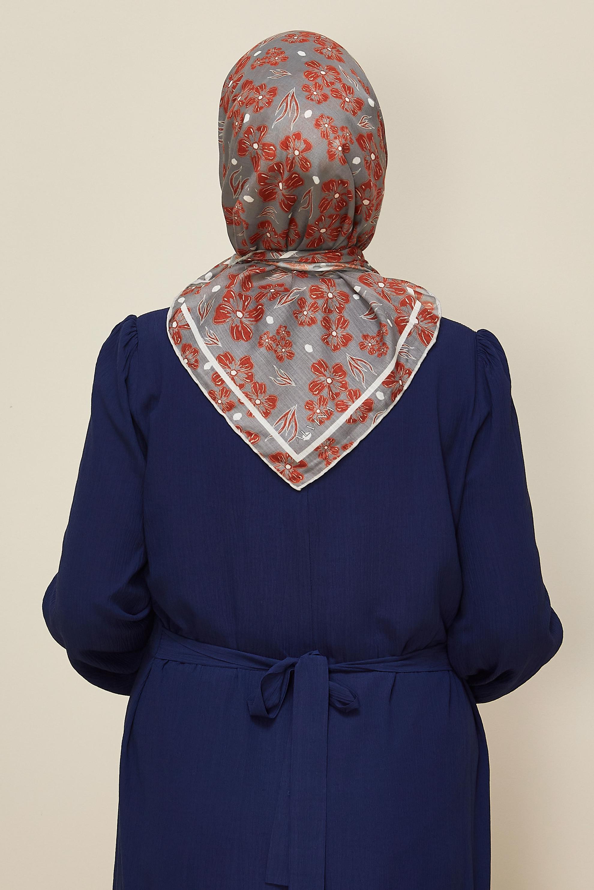 Tesettür giyim SARI ALVİNA NATUREL ÇİÇEK DESENLİ EŞARP 8559