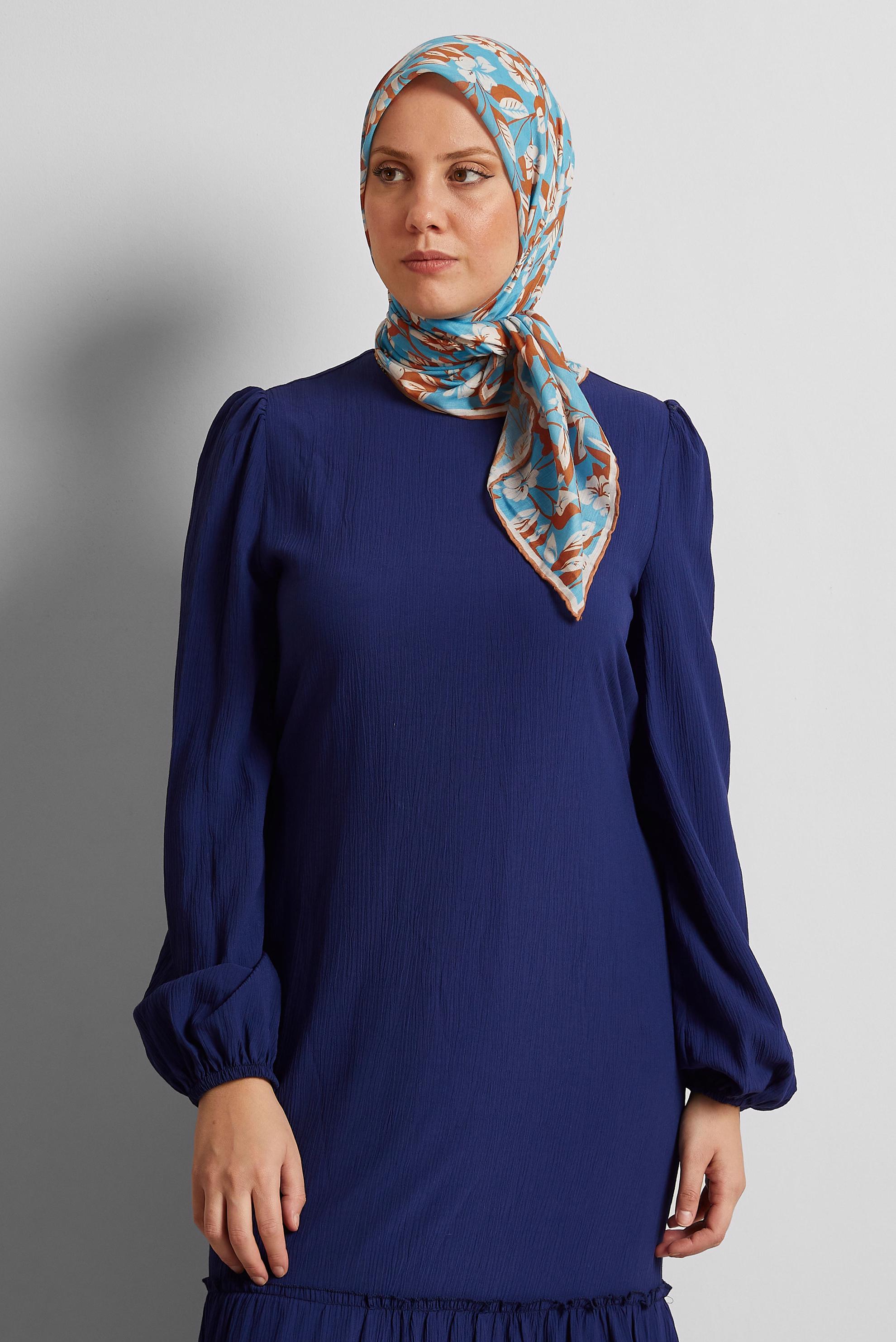 Tesettür giyim TABA ALVİNA ÇİÇEK DESENLİ EŞARP 8560