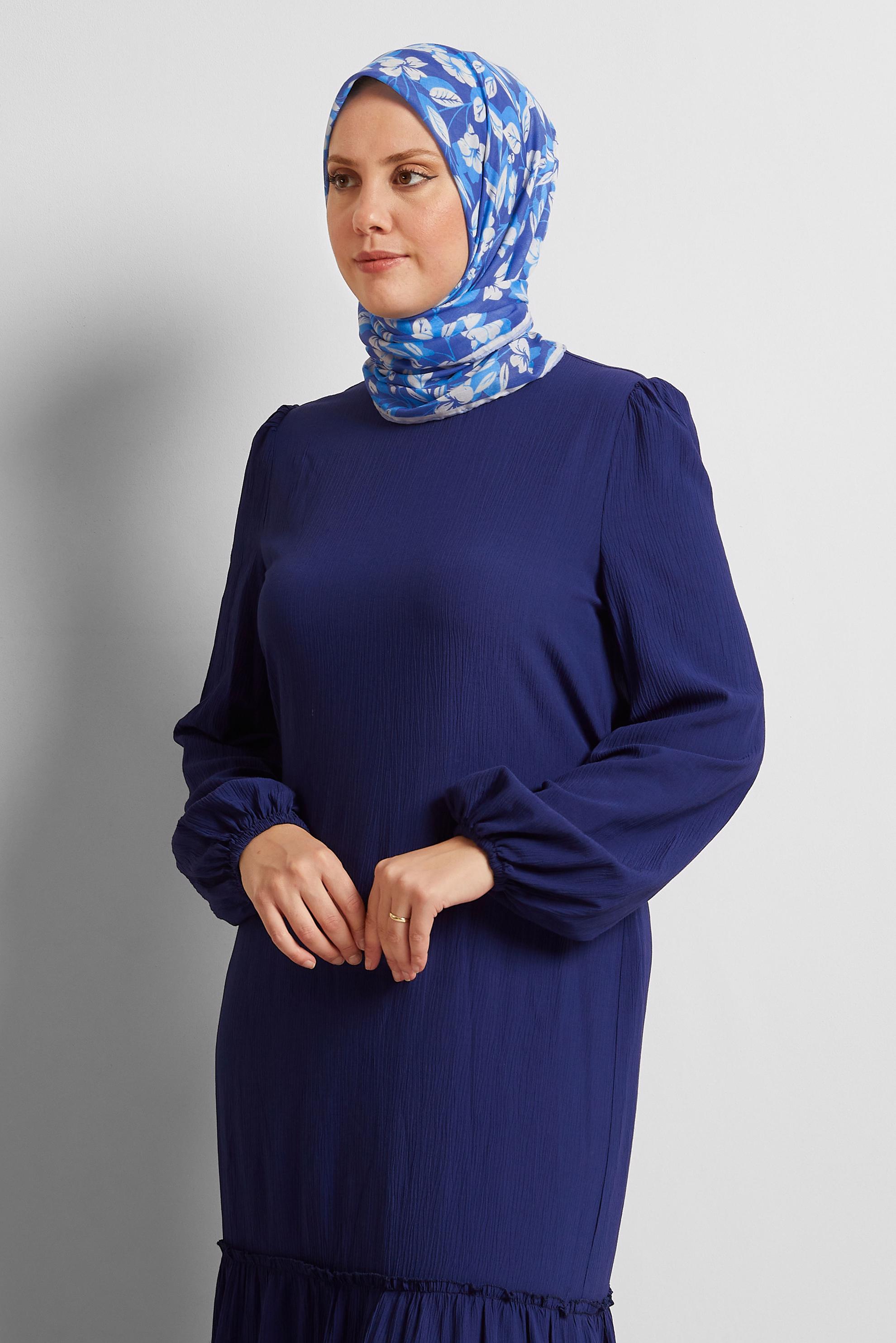 Tesettür giyim LACİVERT ALVİNA ÇİÇEK DESENLİ EŞARP 8560