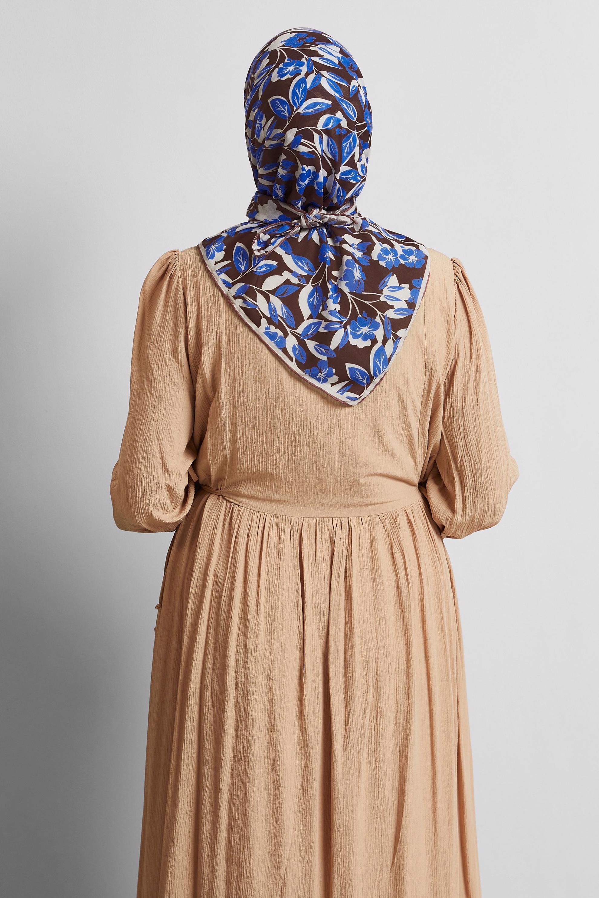 Tesettür giyim LACİVERT ALVİNA ÇİÇEK DESENLİ EŞARP 8560