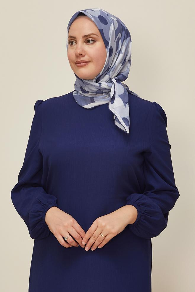 Vêtements hijab BLEU MARINE ÉCHARPE ALVINA À MOTIFS FLORAUX 8563 - ALVİNA