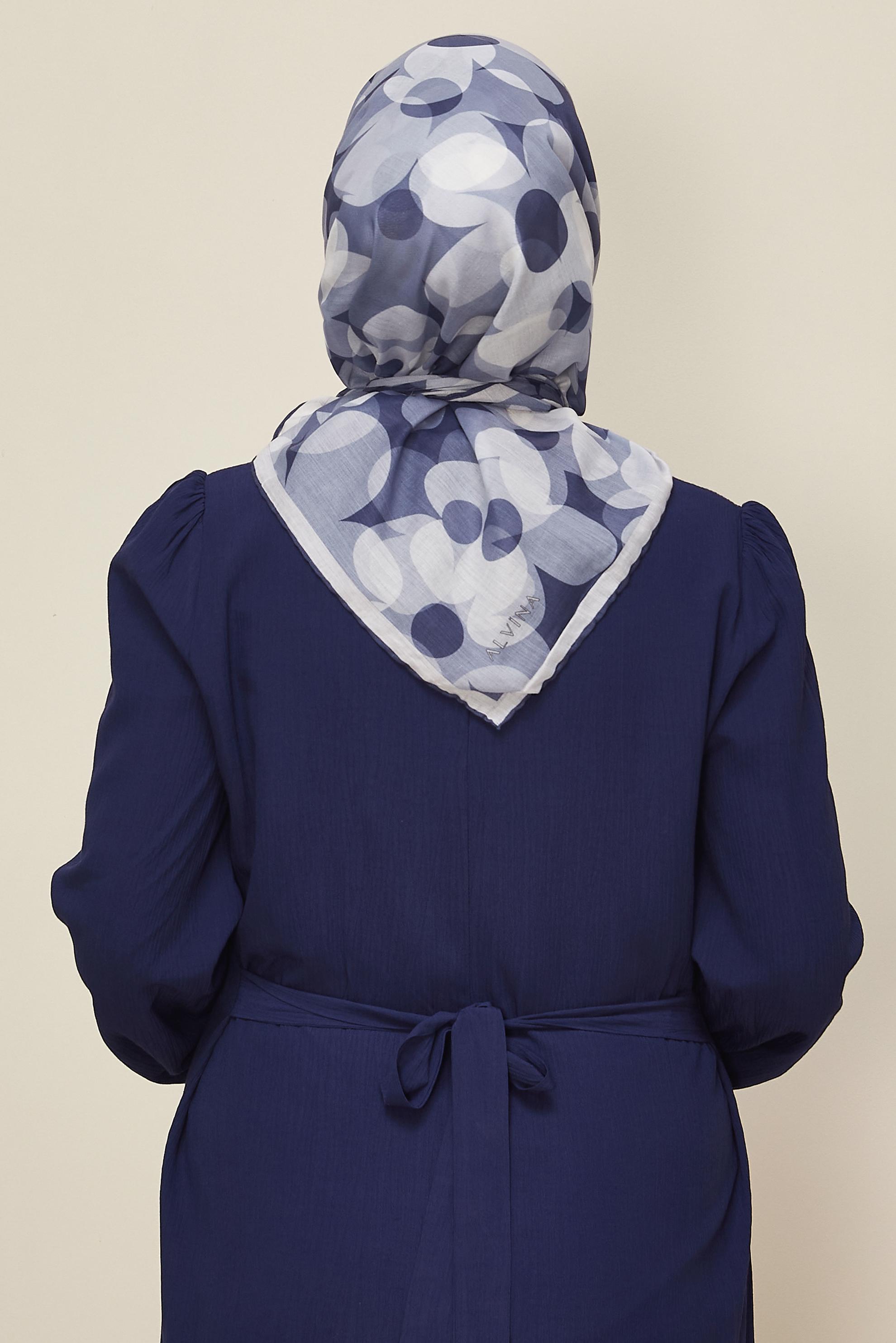 Vêtements hijab BLEU MARINE ÉCHARPE ALVINA À MOTIFS FLORAUX 8563