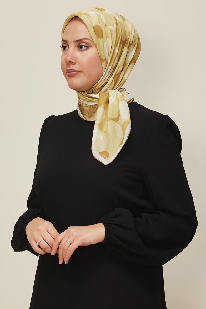 Tesettür giyim YEŞİL ALVİNA ÇİÇEK DESENLİ EŞARP 8563 - ALVİNA