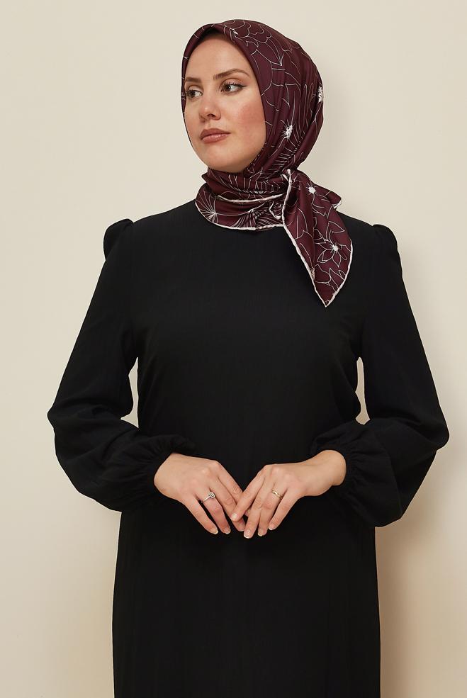 Vêtements hijab ROUGE BORDEAUX ALVINA ÉCHARPE À MOTIF 8564 - ALVİNA