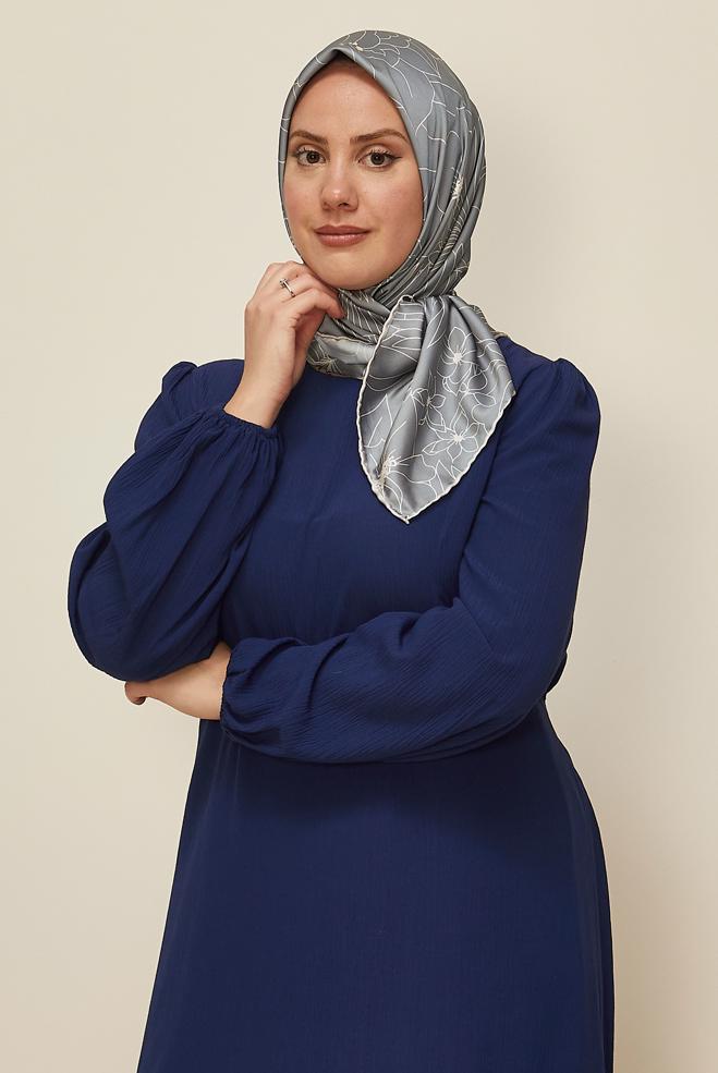 Vêtements hijab ARGENT ALVINA ÉCHARPE À MOTIF 8564 - ALVİNA