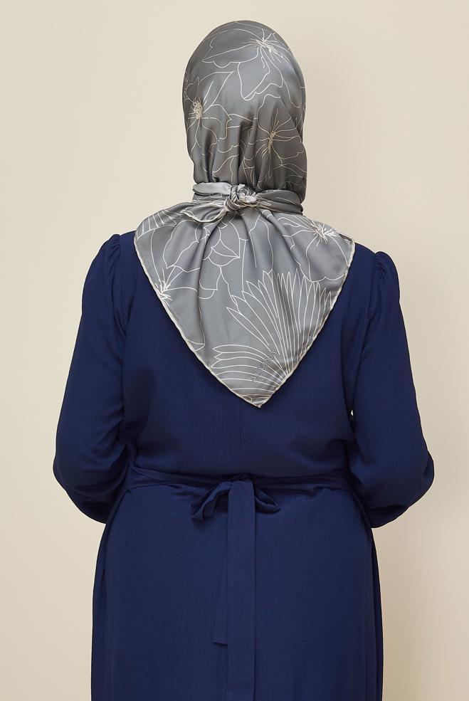 Vêtements hijab ARGENT ALVINA ÉCHARPE À MOTIF 8564 - ALVİNA