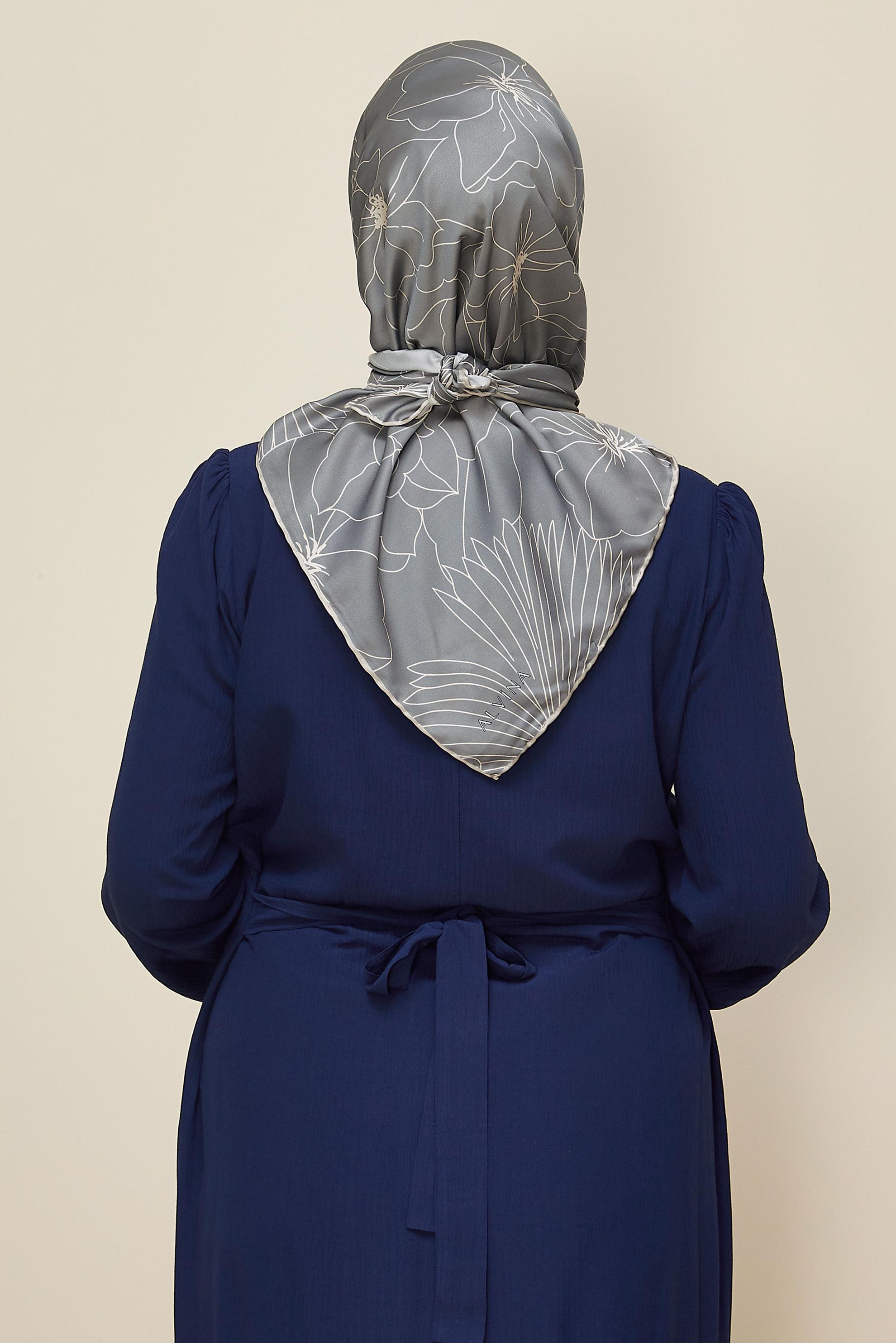 Vêtements hijab ARGENT ALVINA ÉCHARPE À MOTIF 8564