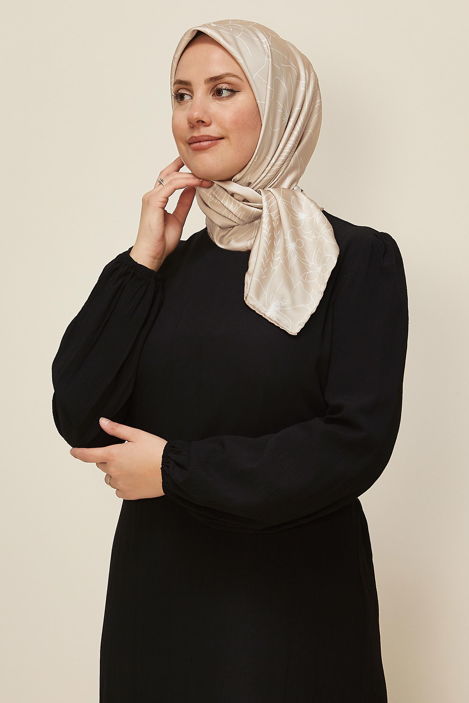 Vêtements hijab POUDRE ALVINA ÉCHARPE À MOTIF 8564