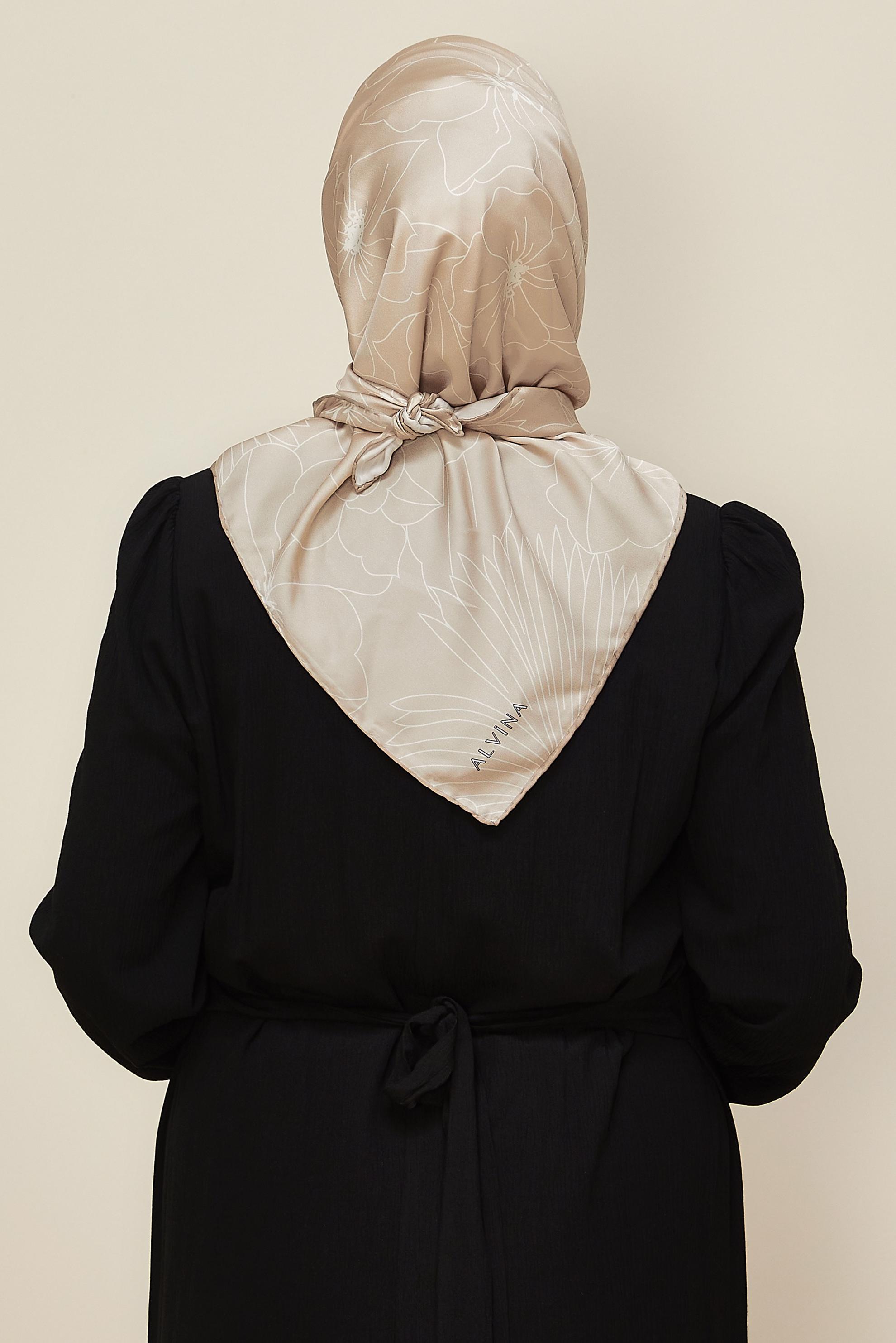 Vêtements hijab POUDRE ALVINA ÉCHARPE À MOTIF 8564