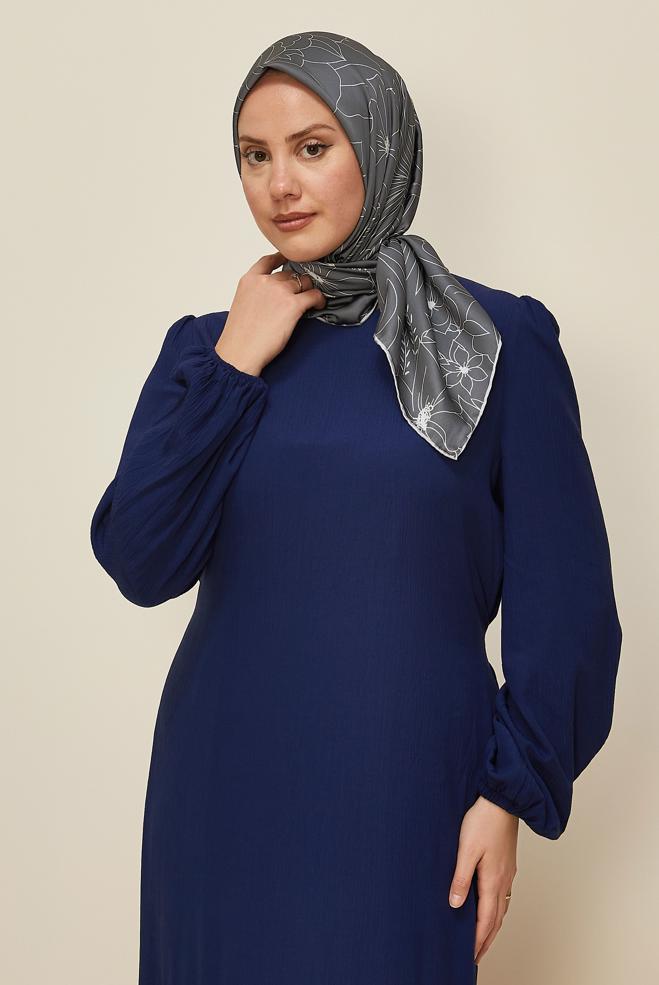 Tesettür giyim GRİ ALVİNA DESENLİ EŞARP 8564 - ALVİNA