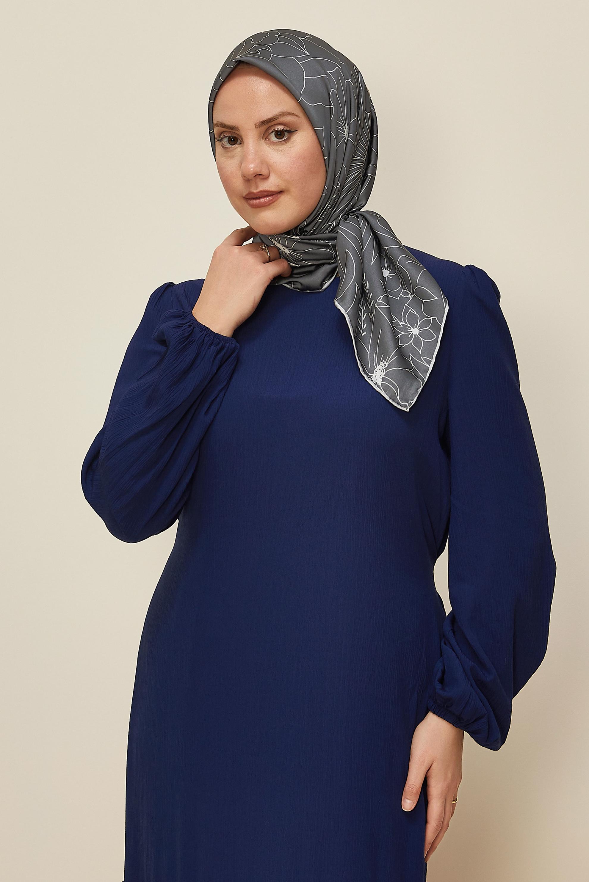 Hijab clothing GREY ALVINA PATTERNED SCARF 8564