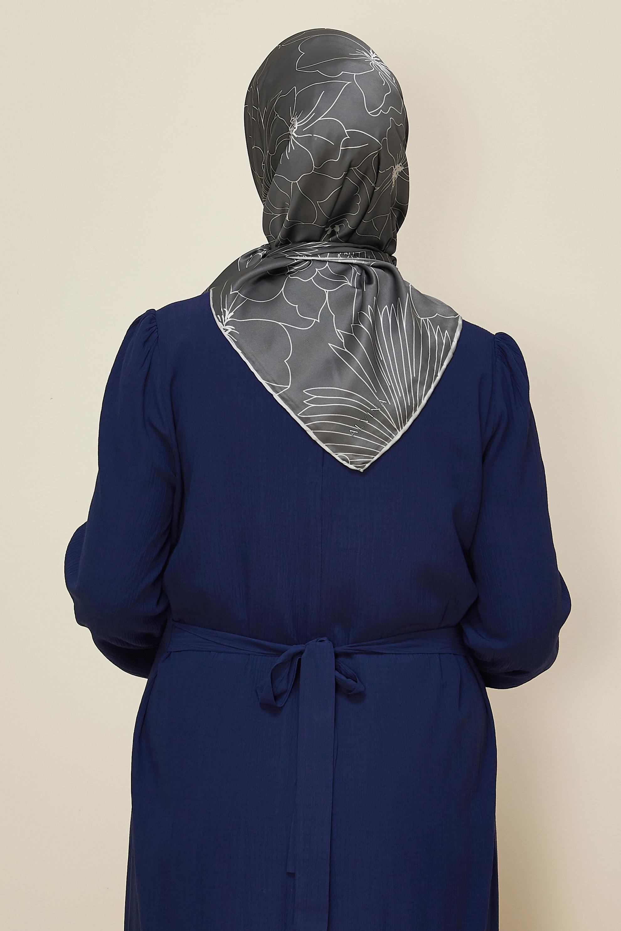 Hijab clothing GREY ALVINA PATTERNED SCARF 8564