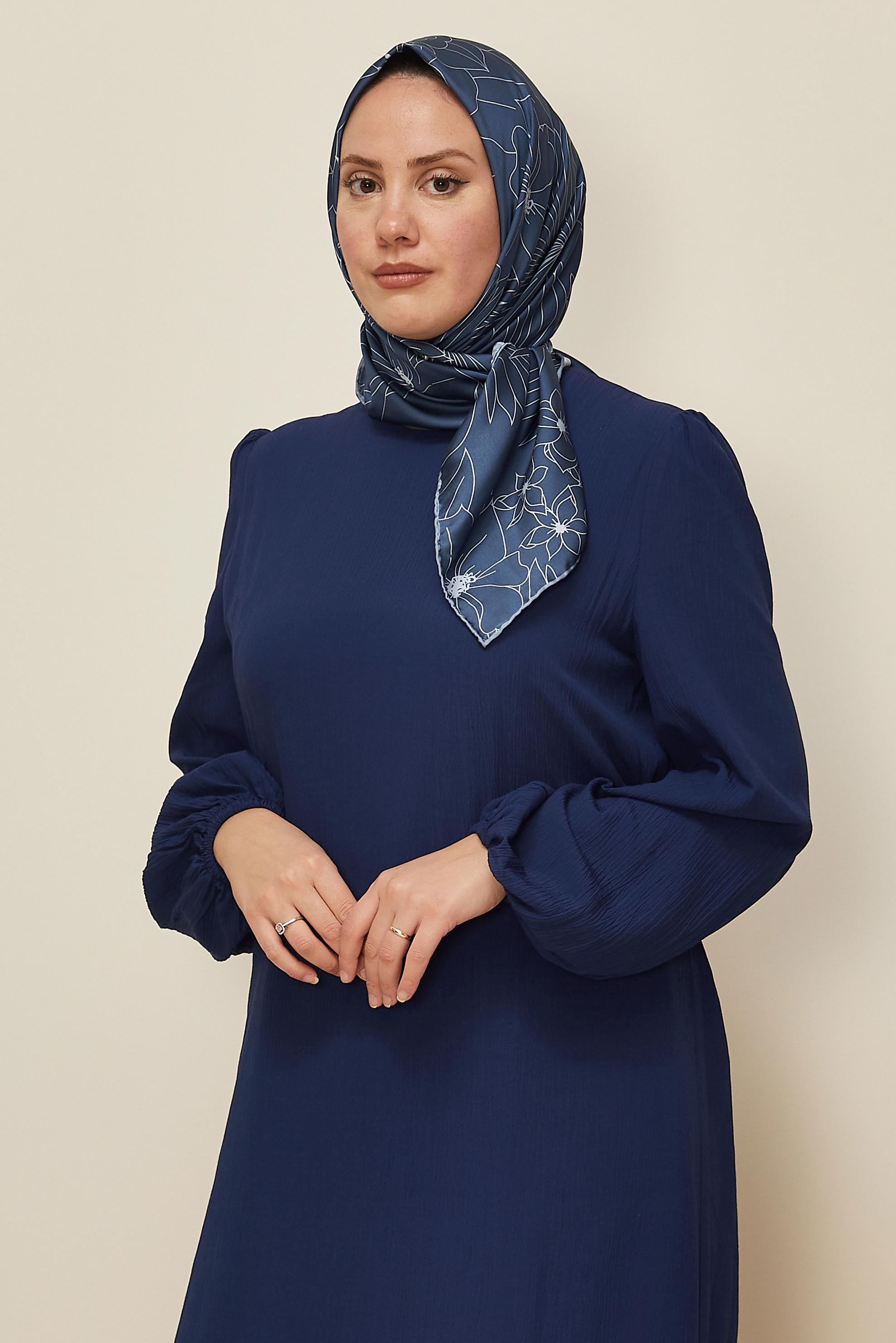 Hijab clothing NAVY BLUE ALVINA PATTERNED SCARF 8564