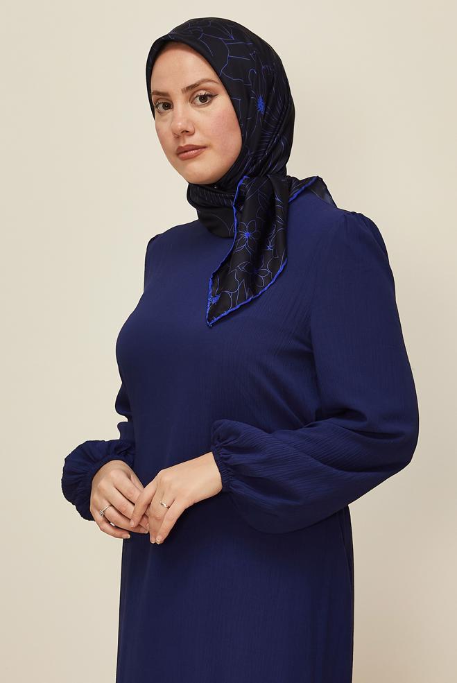 Tesettür giyim LACİVERT ALVİNA DESENLİ EŞARP 8564 - ALVİNA