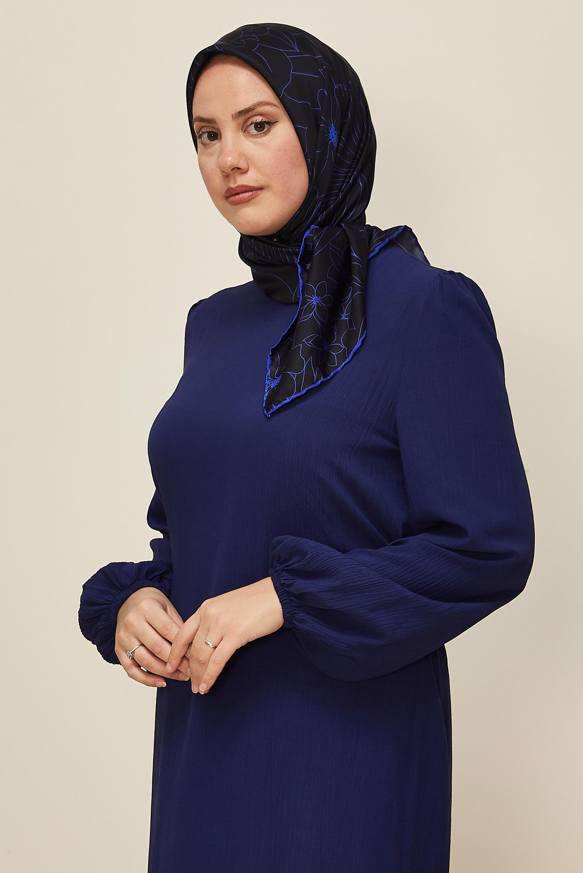 Hijab clothing NAVY BLUE ALVINA PATTERNED SCARF 8564