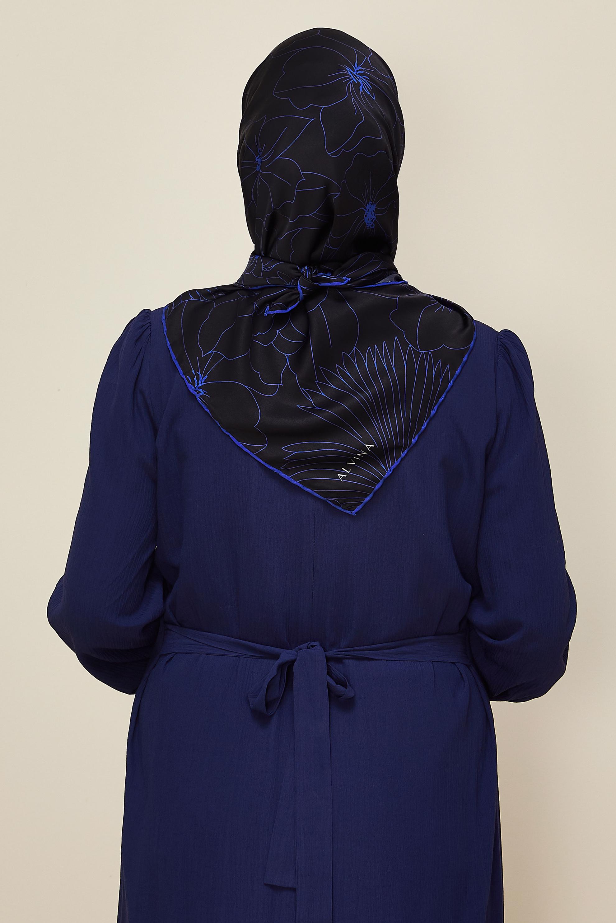 Hijab clothing NAVY BLUE ALVINA PATTERNED SCARF 8564