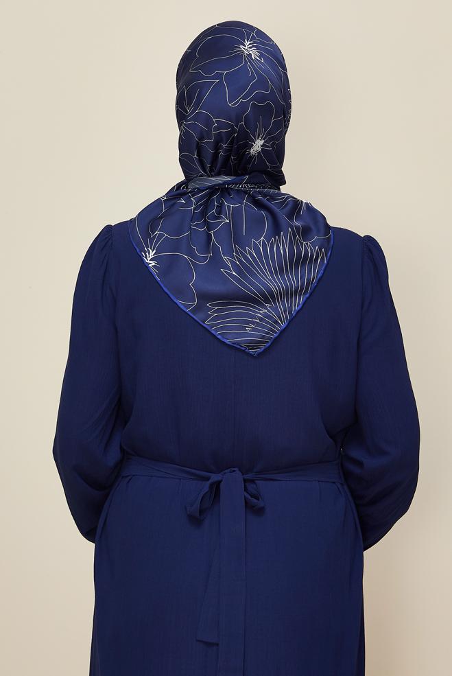 Tesettür giyim LACİVERT ALVİNA DESENLİ EŞARP 8564 - ALVİNA