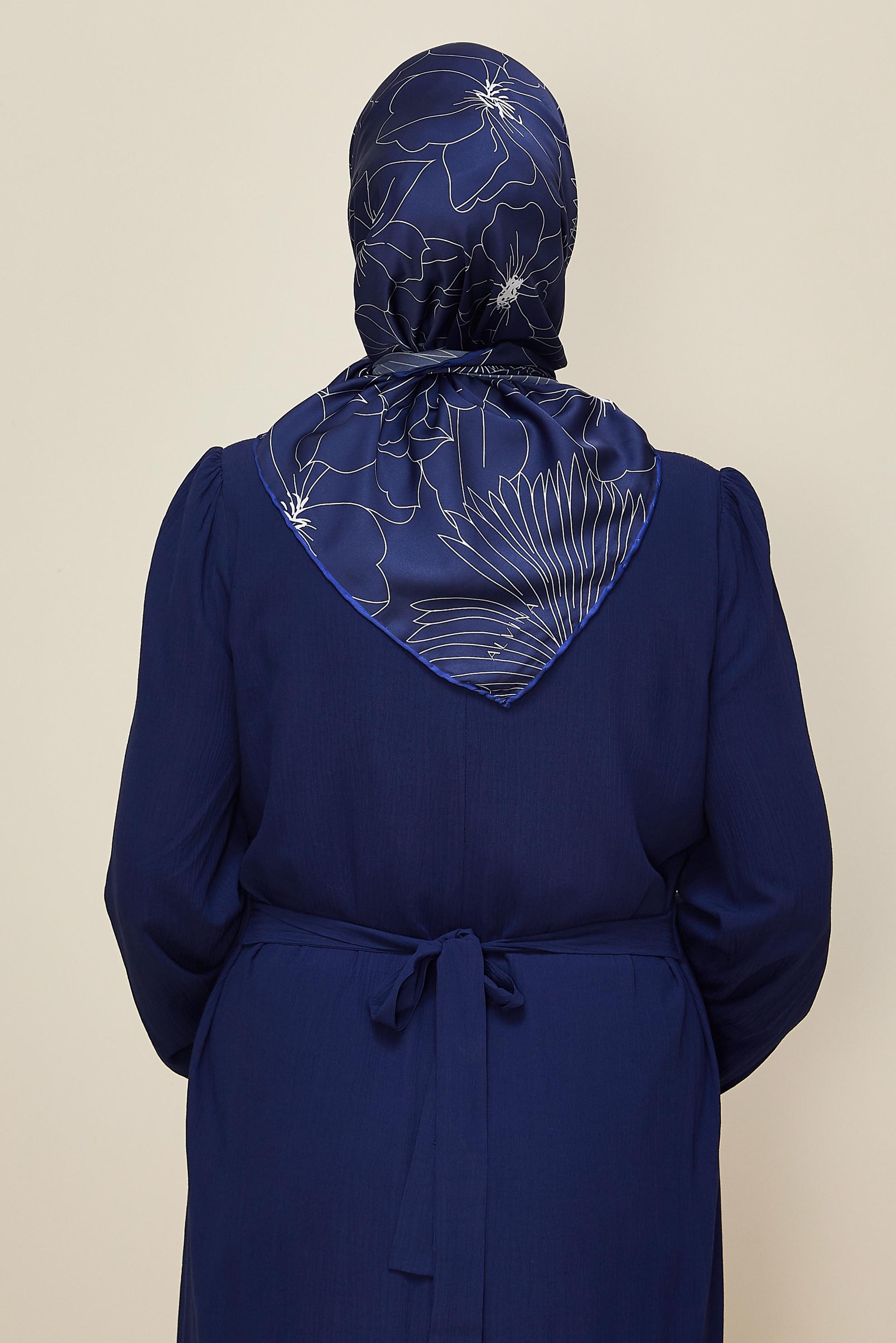 Hijab clothing NAVY BLUE ALVINA PATTERNED SCARF 8564