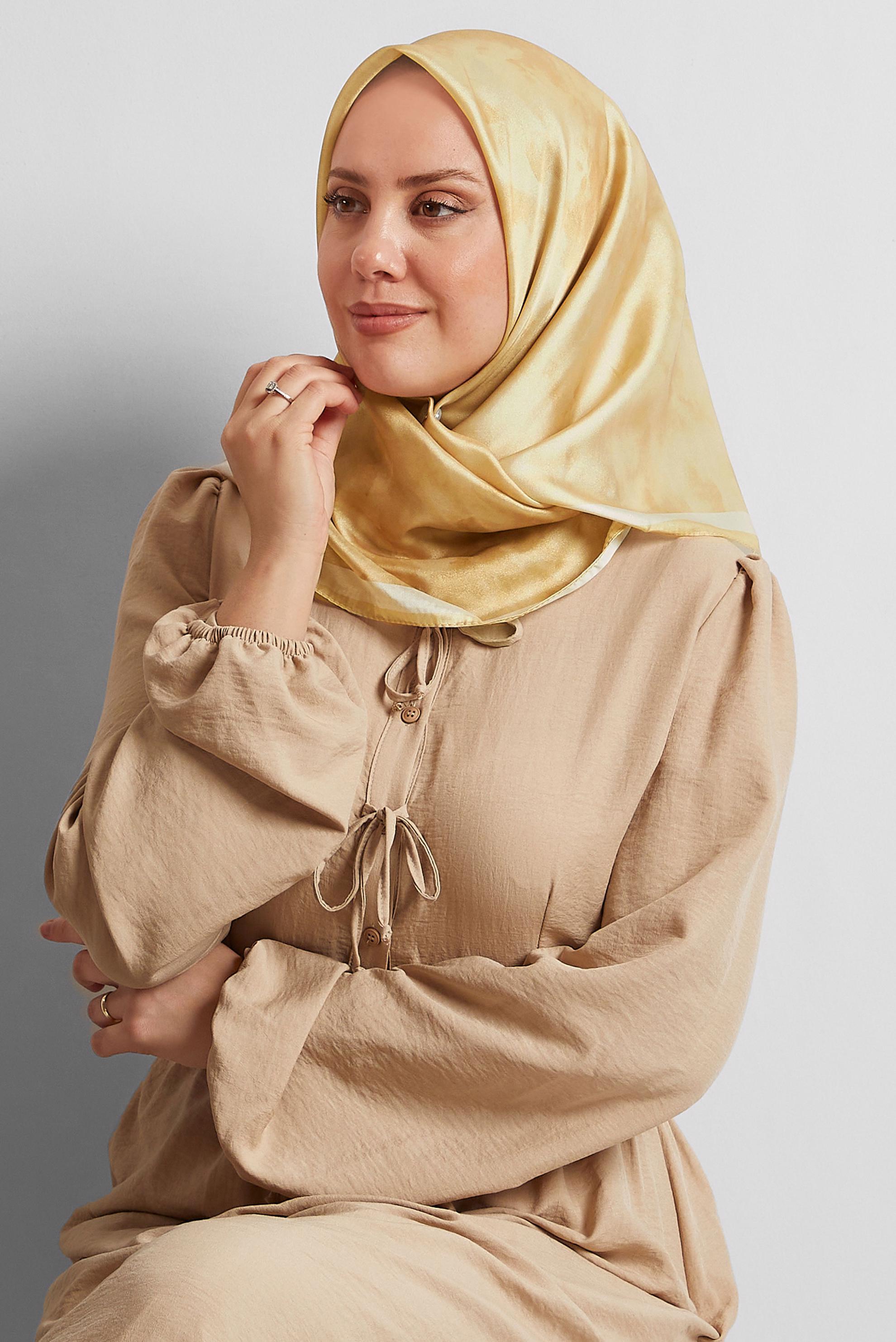 Tesettür giyim SARI ALVİNA EŞARP 8565