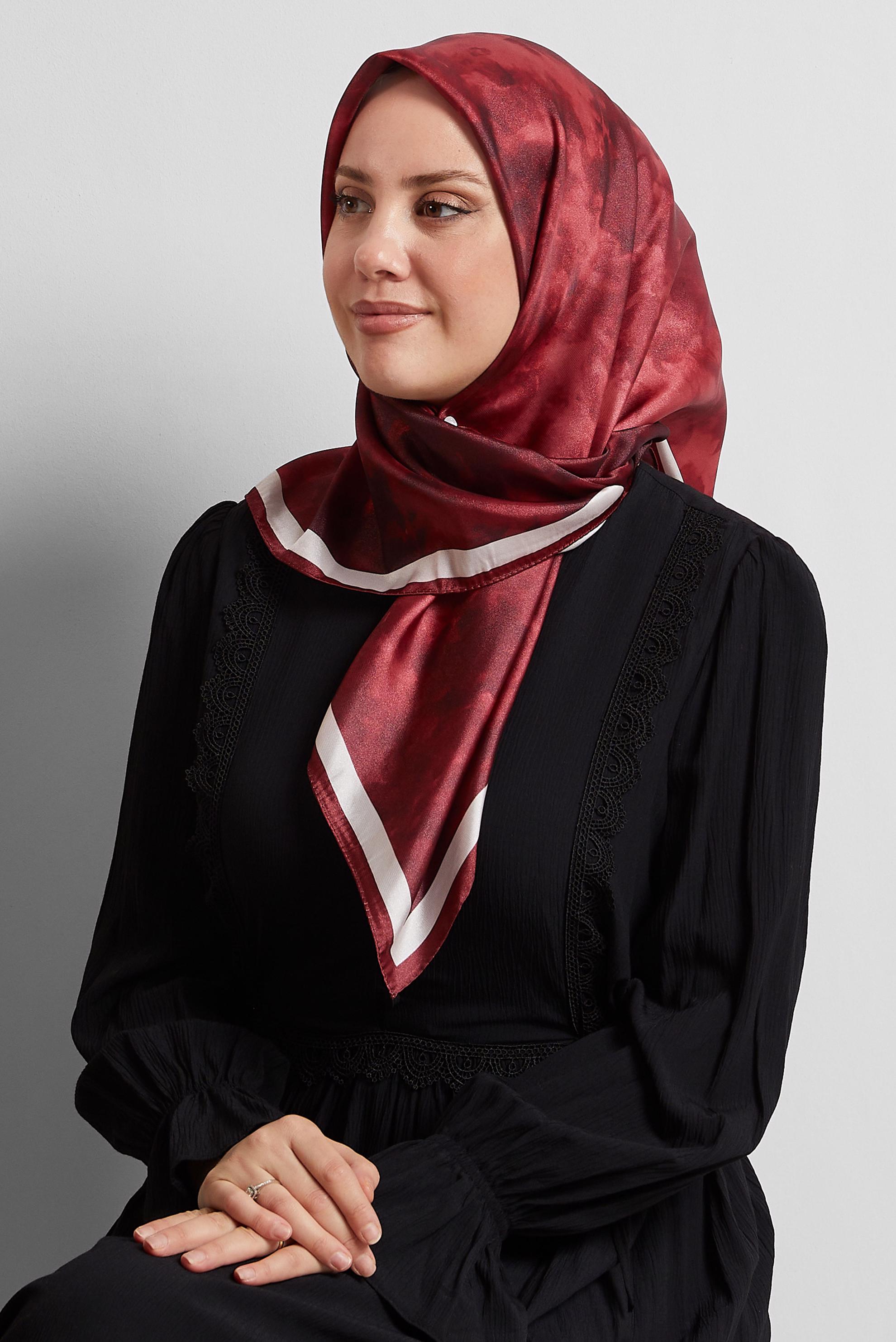 Tesettür giyim BORDO ALVİNA EŞARP 8565