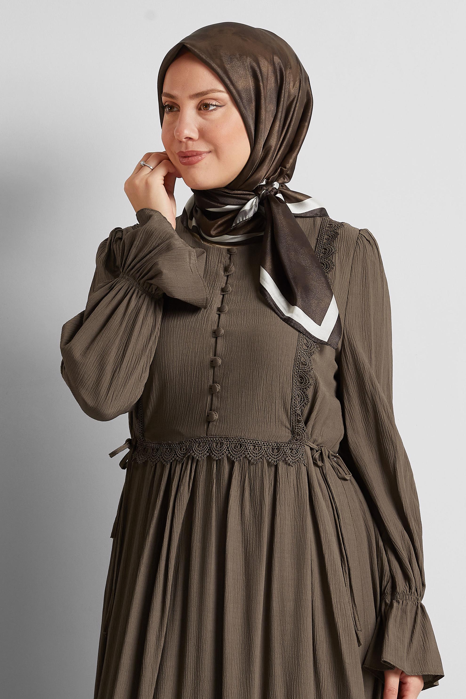 Tesettür giyim KAHVE ALVİNA EŞARP 8565