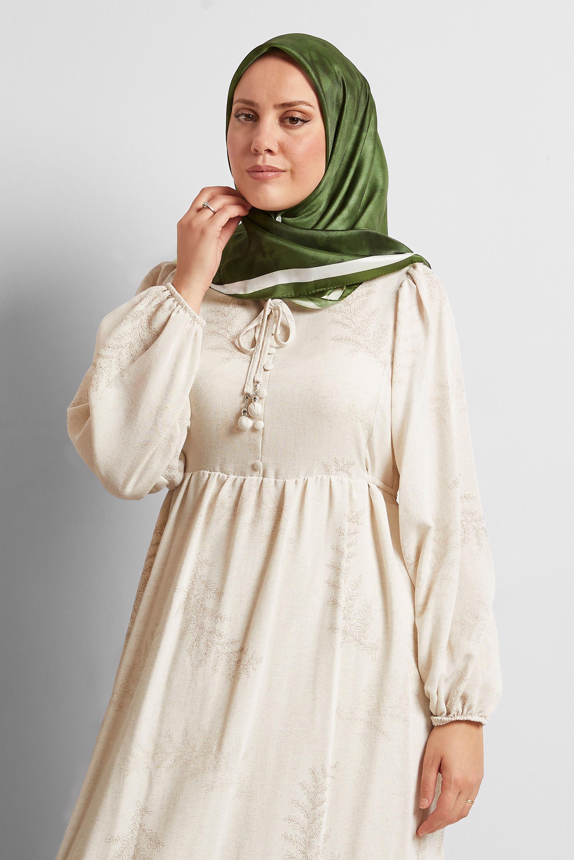 Tesettür giyim YEŞİL ALVİNA EŞARP 8565