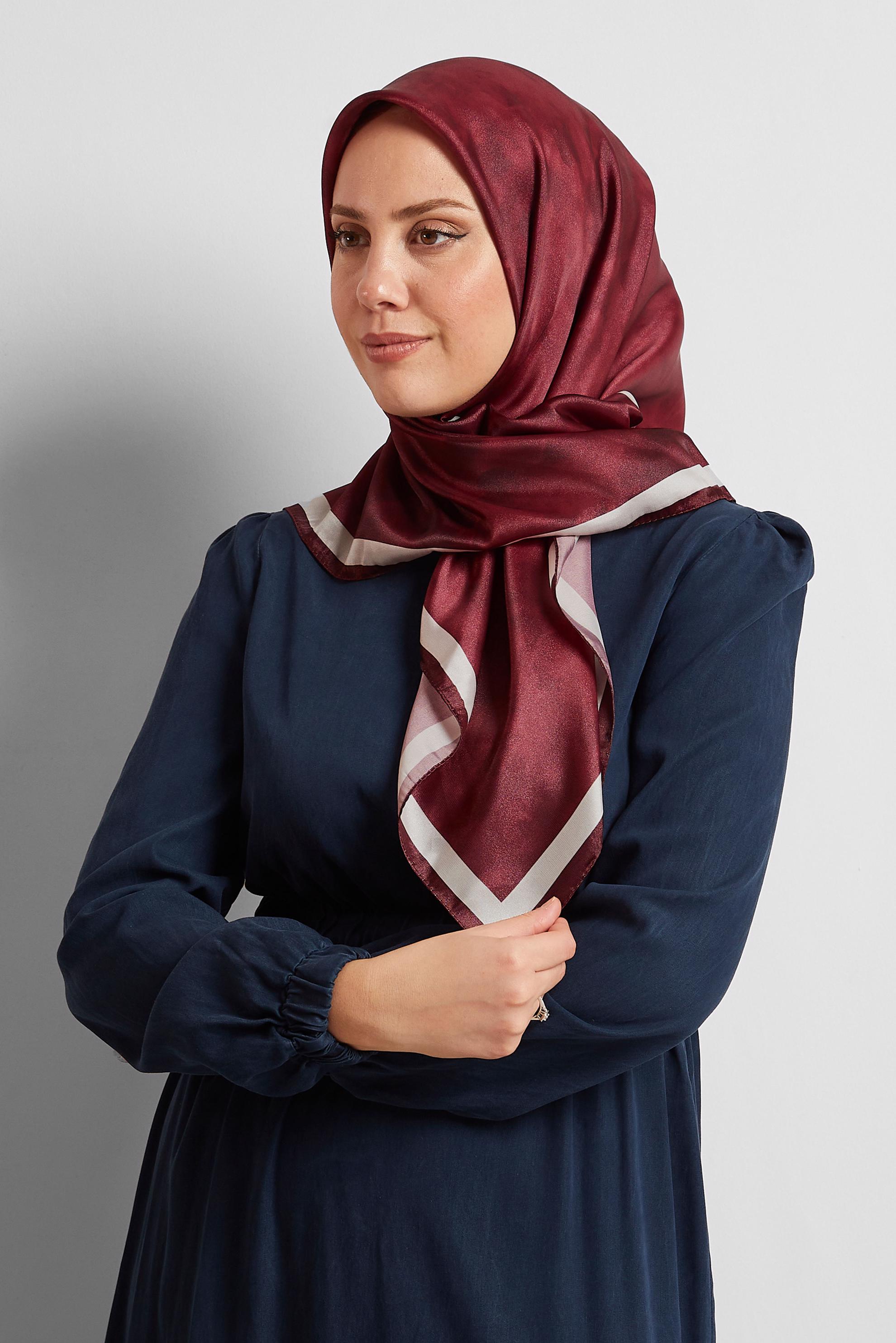 Tesettür giyim BORDO ALVİNA EŞARP 8565
