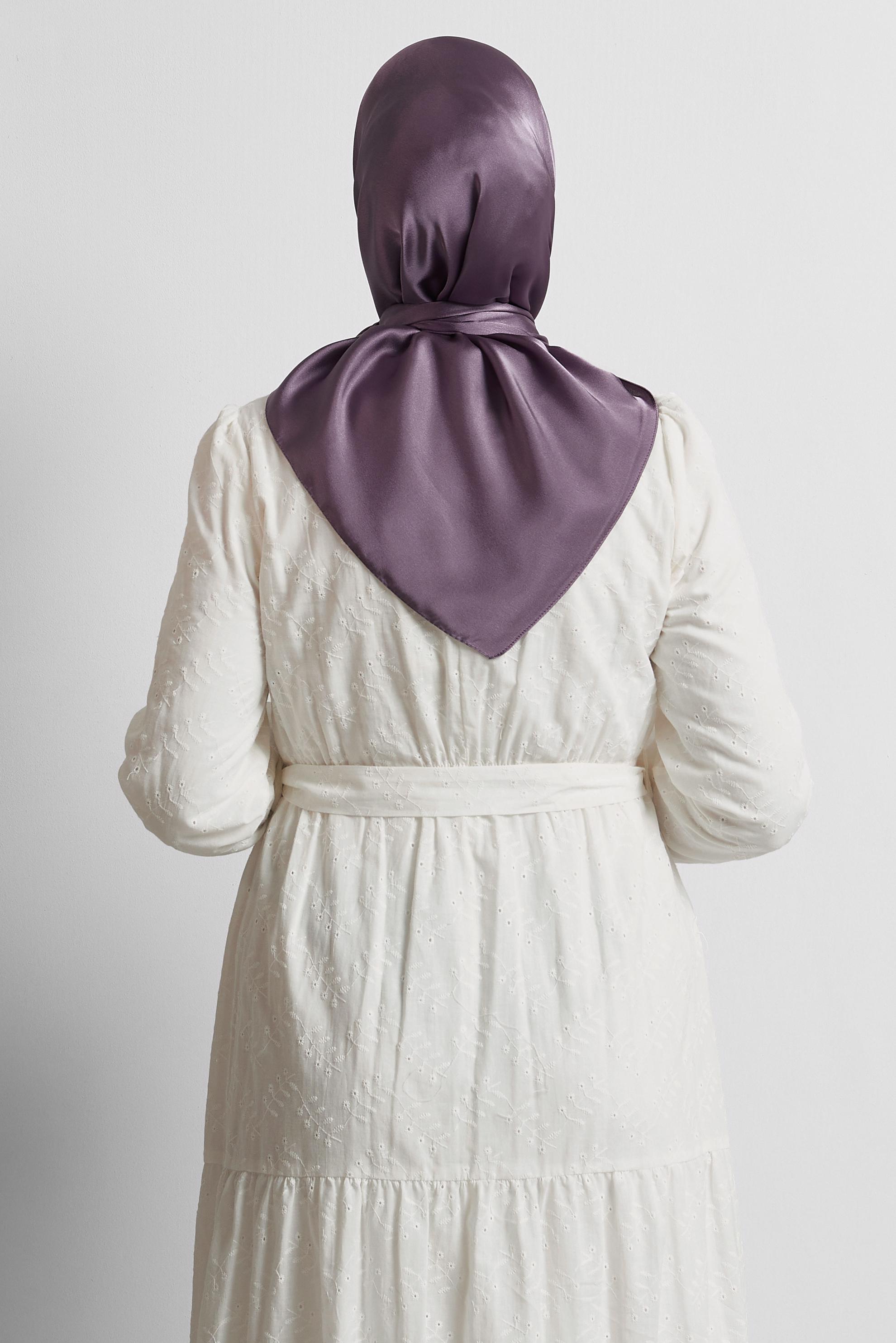 Tesettür giyim MOR ALVİNA SATEN JANJAN EŞARP 8569