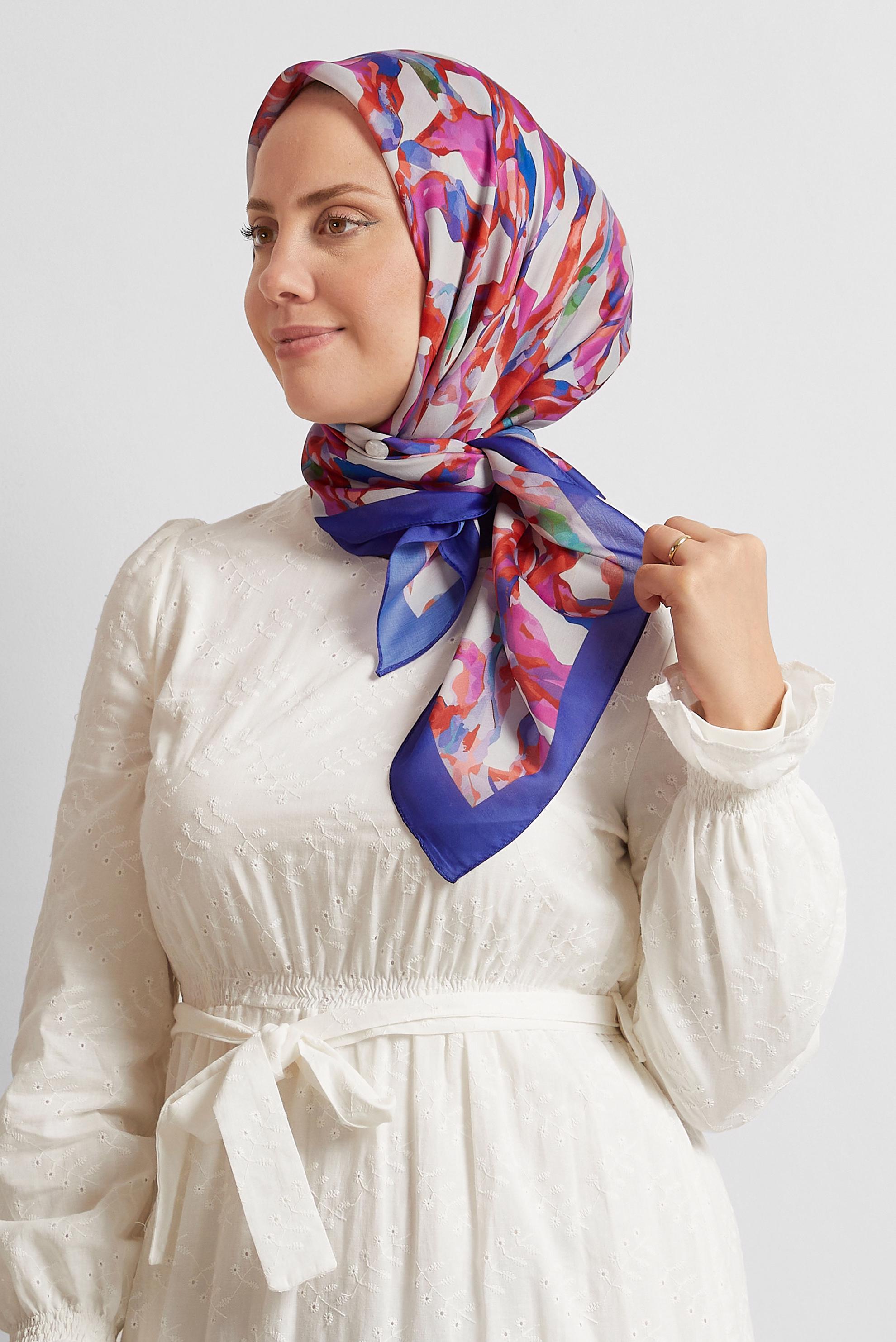 Tesettür giyim MOR ALVİNA DESENLİ EŞARP 8578