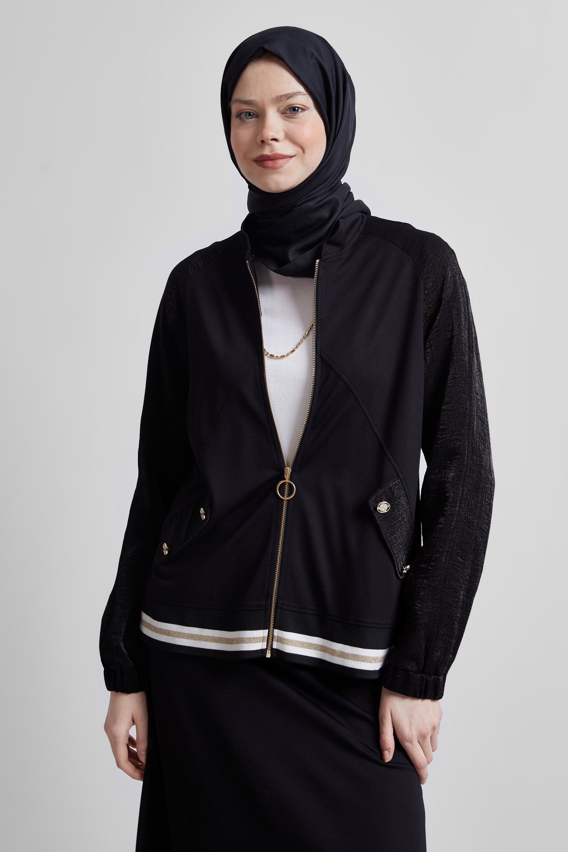 Tesettür giyim SİYAH ETEKLİ EŞOFMAN TAKIM 44676