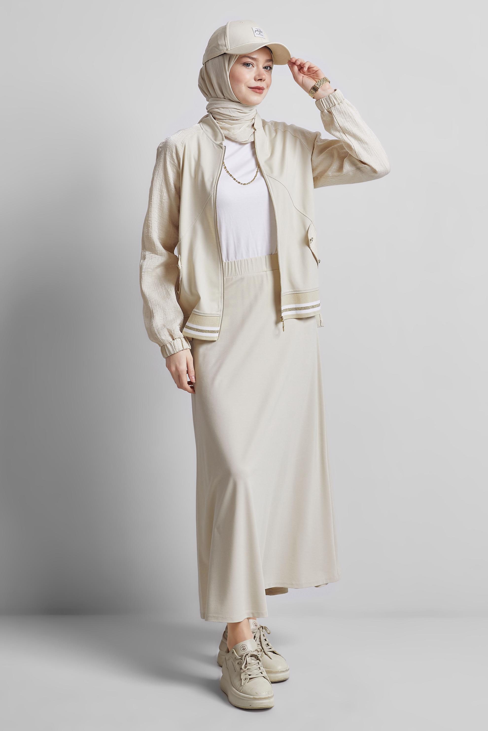 Tesettür giyim KUM ETEKLİ EŞOFMAN TAKIM 44676