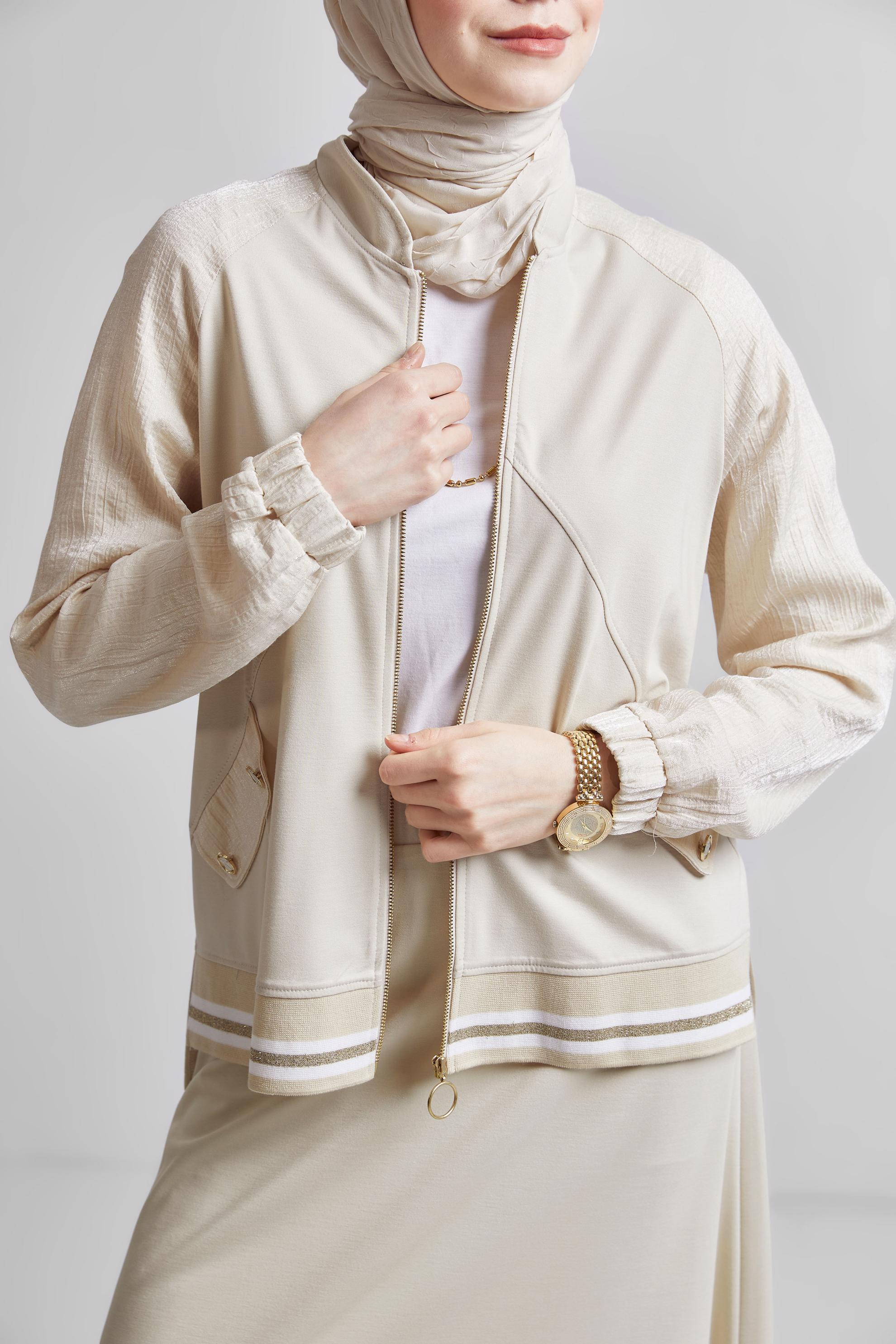 Tesettür giyim KUM ETEKLİ EŞOFMAN TAKIM 44676