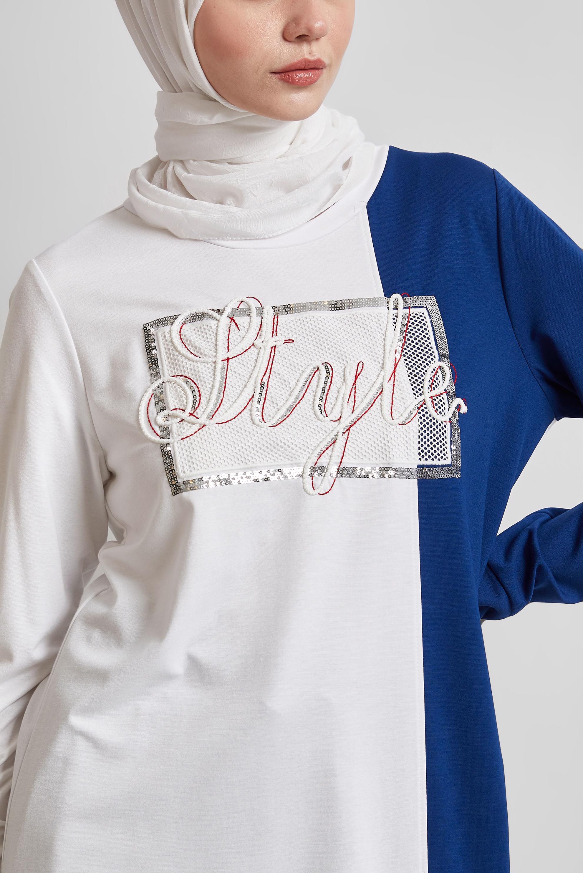 Tesettür giyim BEYAZ PANTOLONLU EŞOFMAN TAKIM 44701