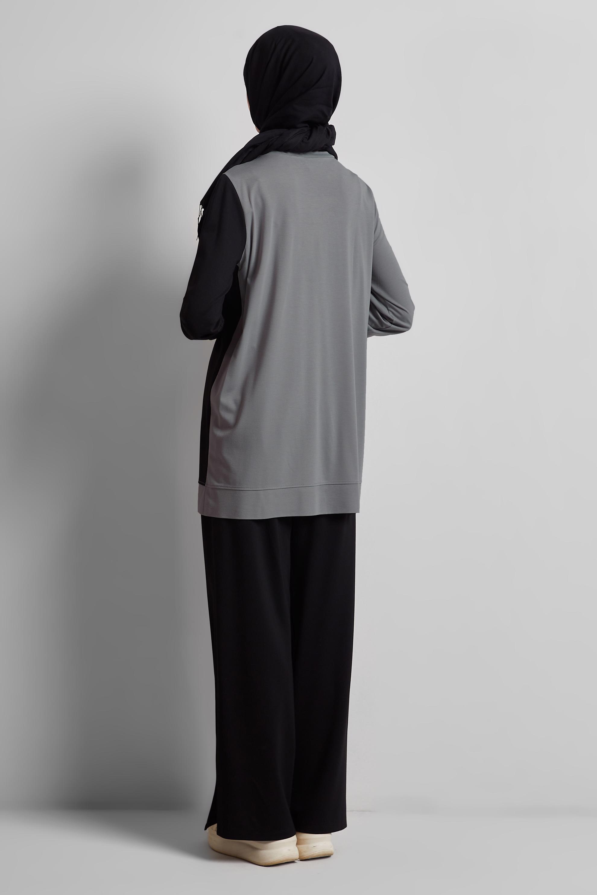 Tesettür giyim GRİ PANTOLONLU EŞOFMAN TAKIM 44701