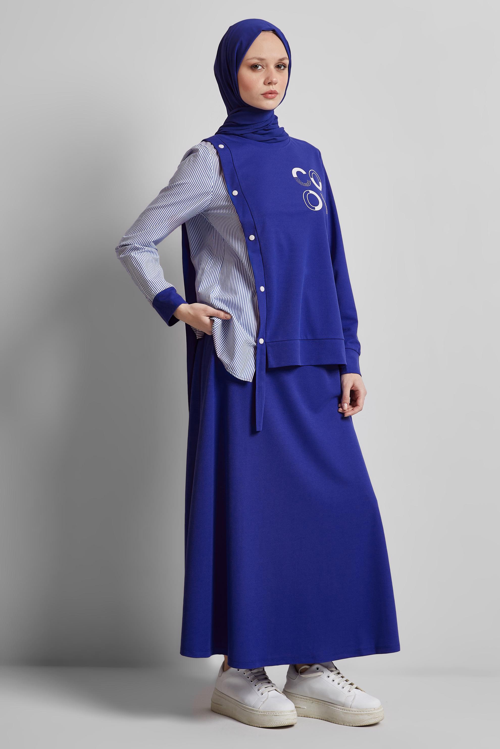Tesettür giyim LACİVERT ETEKLİ EŞOFMAN TAKIM 44747