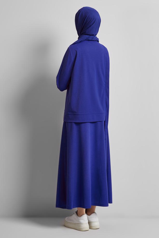 Vêtements hijab BLEU MARINE ENSEMBLE DE SURVÊTEMENT À JUPE 44747 - ALVİNA