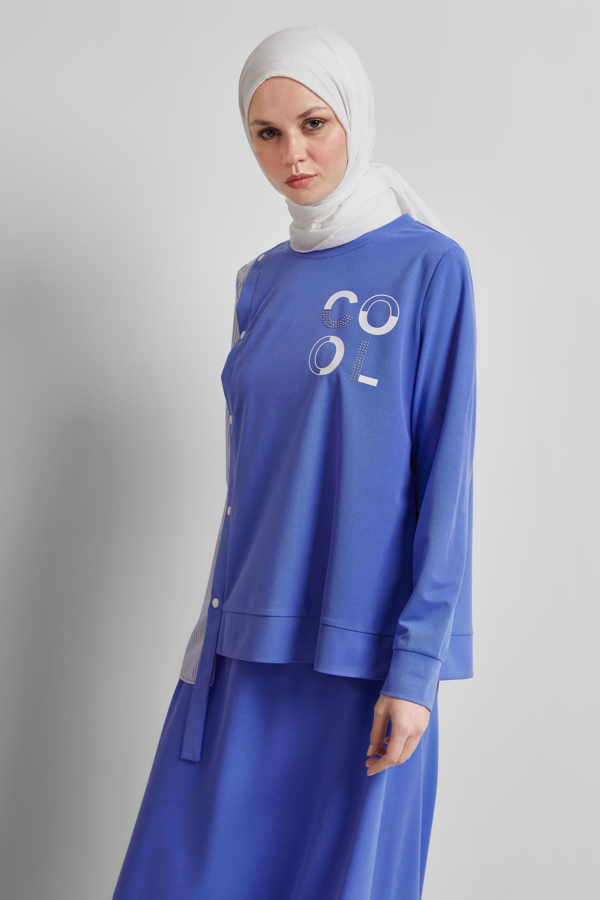 Tesettür giyim MAVİ ETEKLİ EŞOFMAN TAKIM 44747