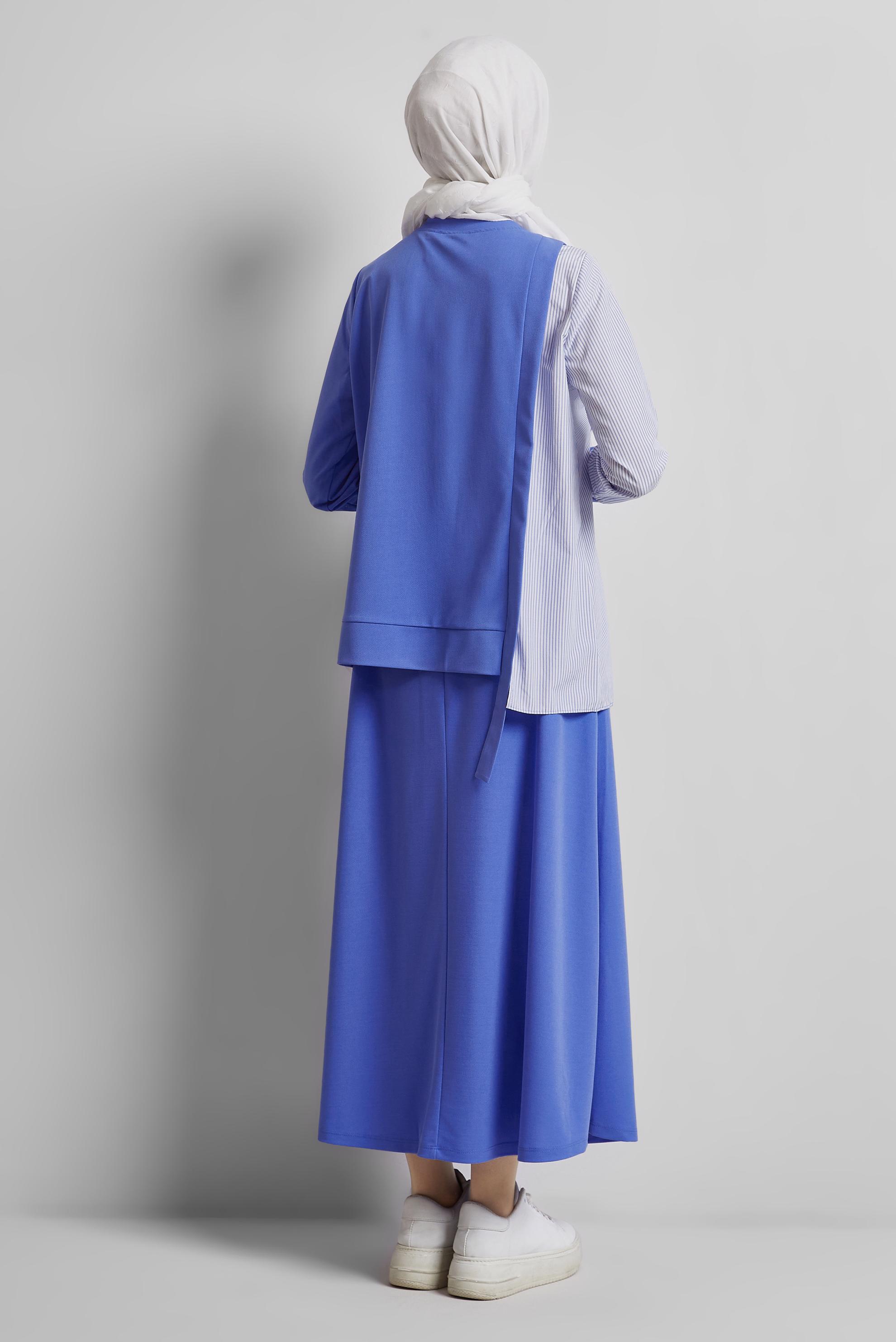 Tesettür giyim MAVİ ETEKLİ EŞOFMAN TAKIM 44747
