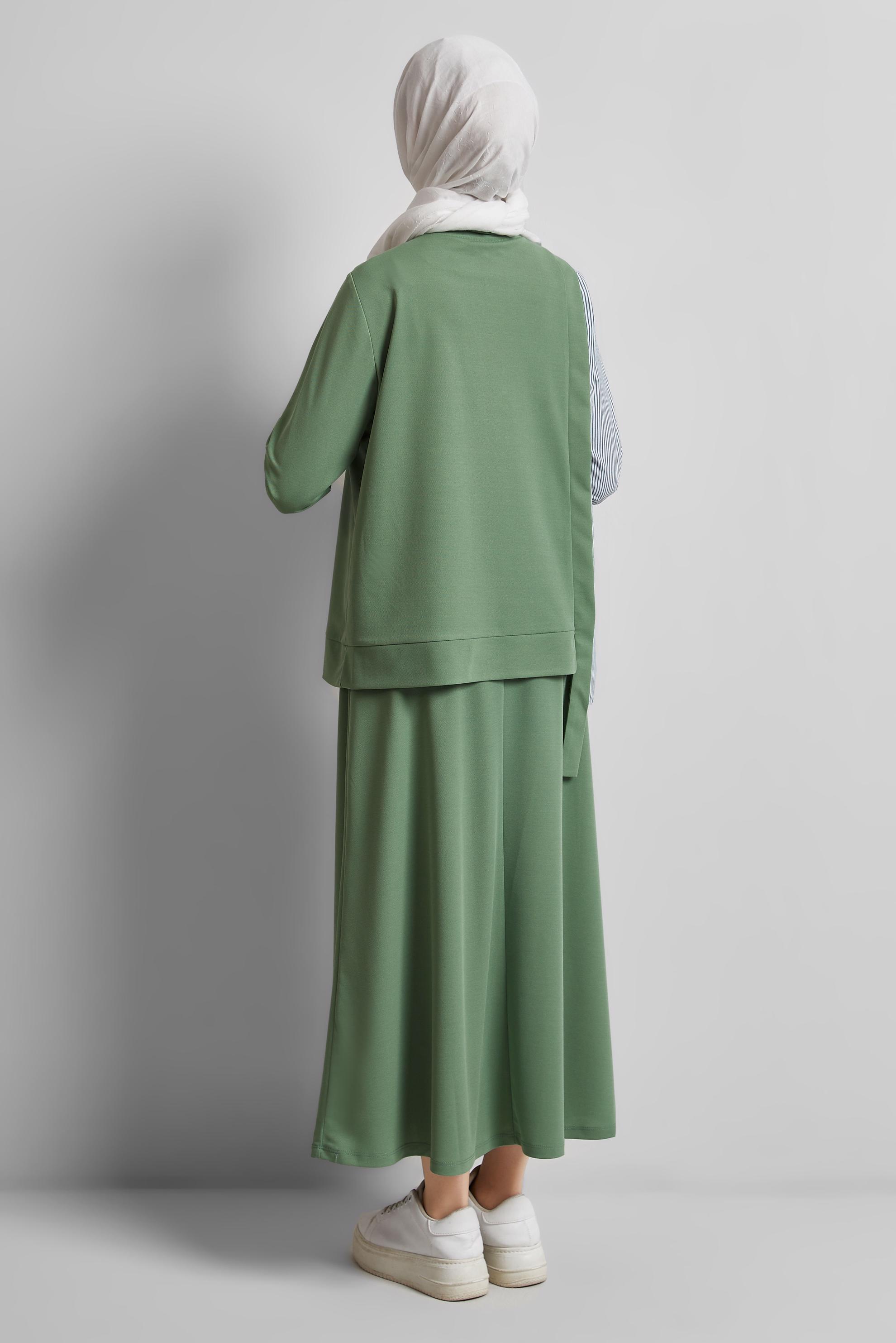 Tesettür giyim YEŞİL ETEKLİ EŞOFMAN TAKIM 44747