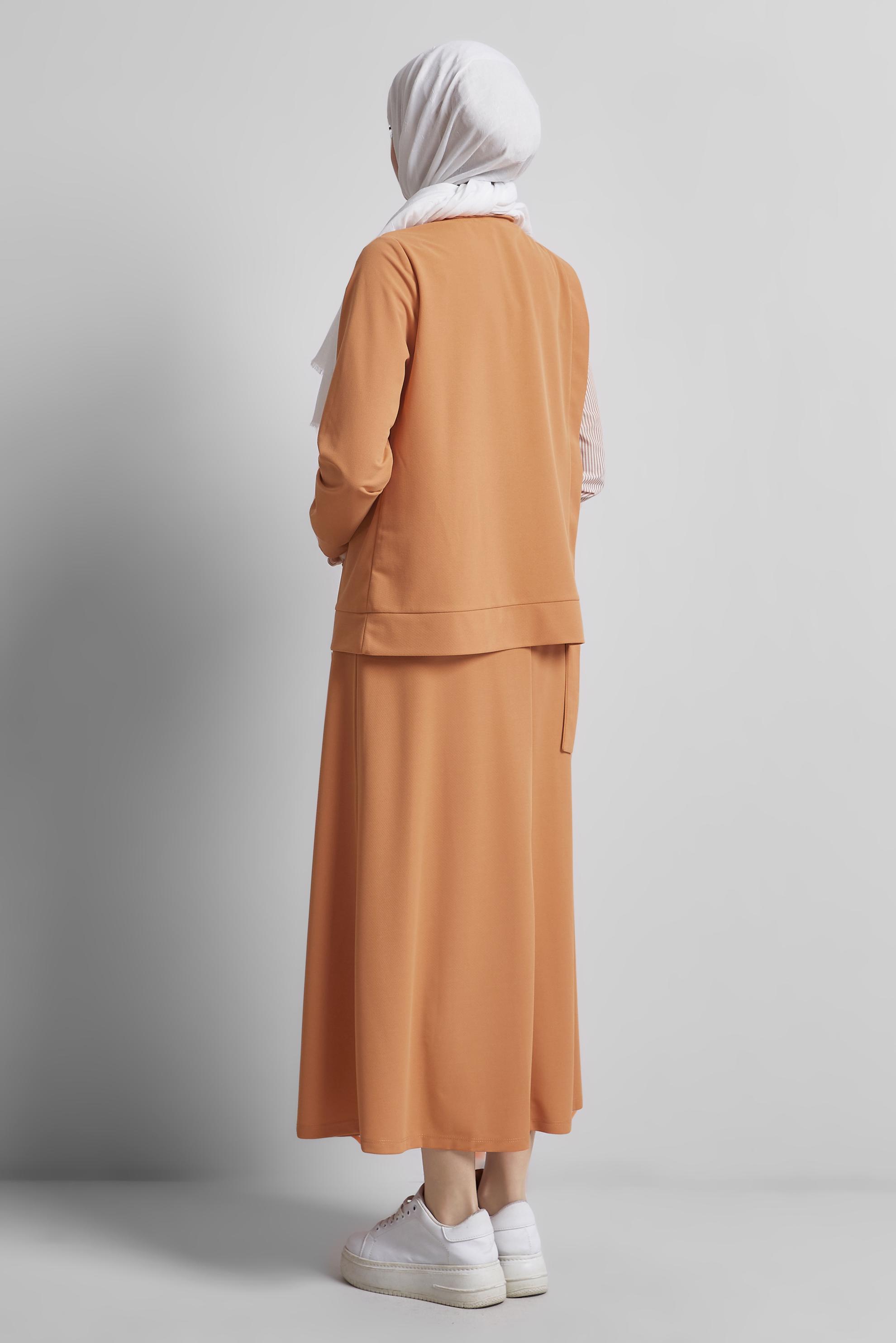 Tesettür giyim TURUNCU ETEKLİ EŞOFMAN TAKIM 44747