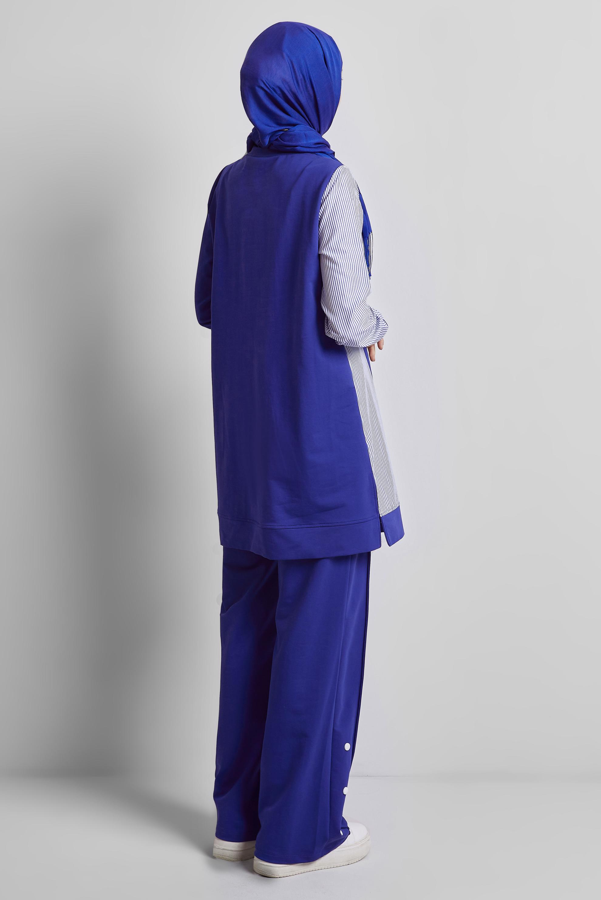 Tesettür giyim LACİVERT BASKILI PANTOLONLU EŞOFMAN TAKIM 44748