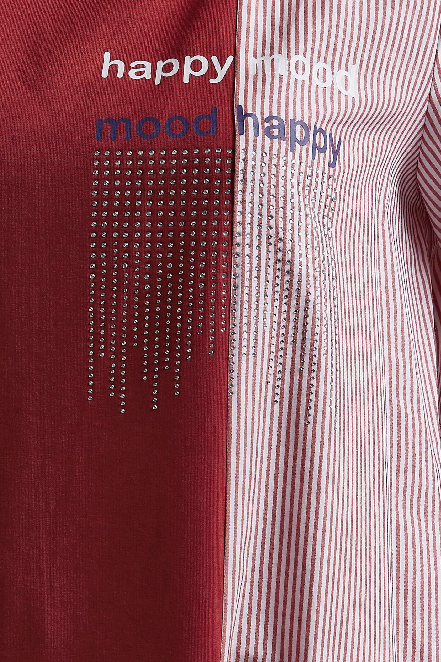 Tesettür giyim KIRMIZI ÇİZGİLİ EŞOFMAN TUNİK 44749