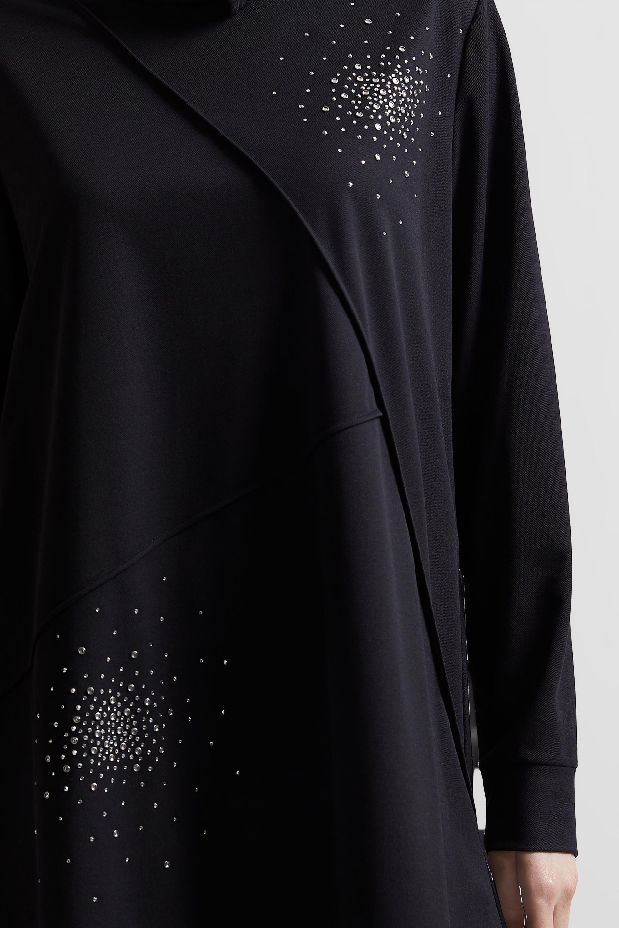 Hijab clothing BLACK TRACKSUIT TUNIC WITH GEM 44764